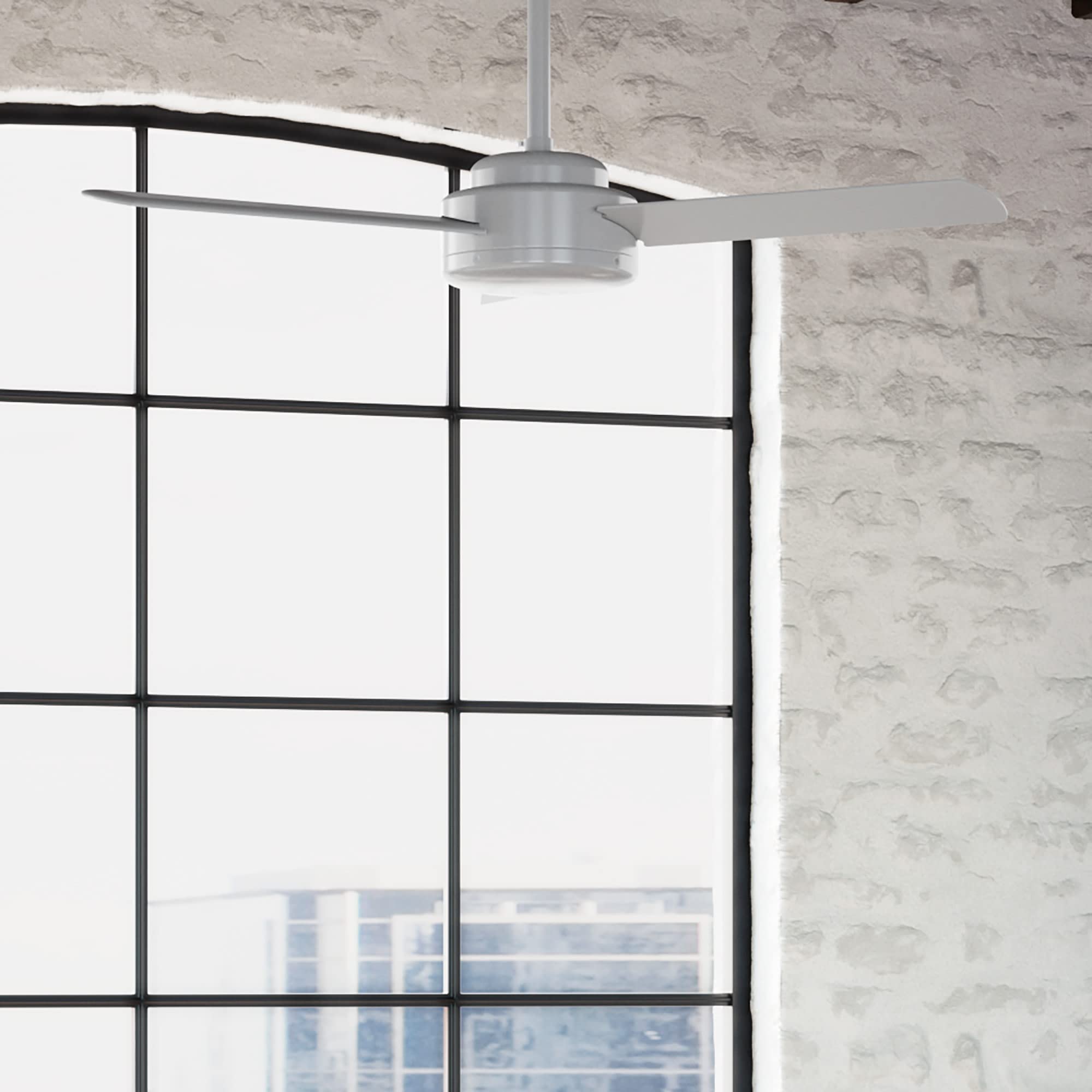 Hunter   Presto Indoor Ceiling Fan, Wall Control, 44 Inch, Dove Grey, Casual Style, 3 Speed Whisperwind Motor, 52384, For Living