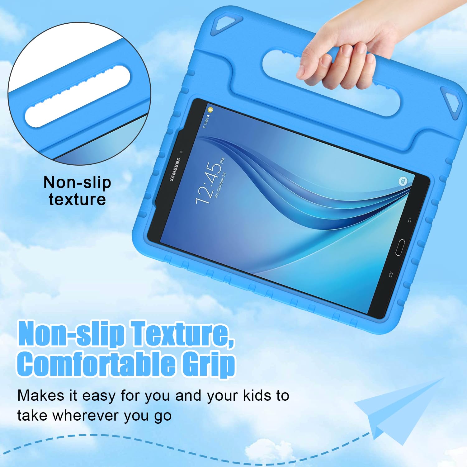 Bmouo Kids Case For Samsung Galaxy Tab E 9.6   Shockproof Light Weight Convertible Handle Stand Protection Case For Samsung Gala