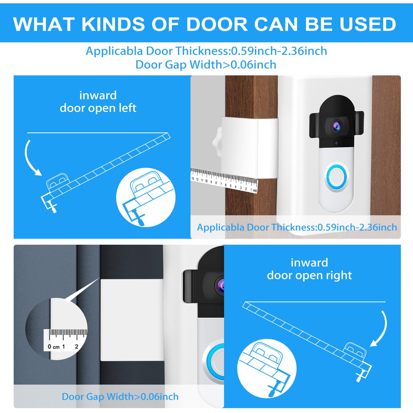 Anti Theft Video Doorbell Mount Compatible With Ring/Blink Wireless Video Doorbell 1/2/3 Plus/3/4/(2020 Release), Adjustable No