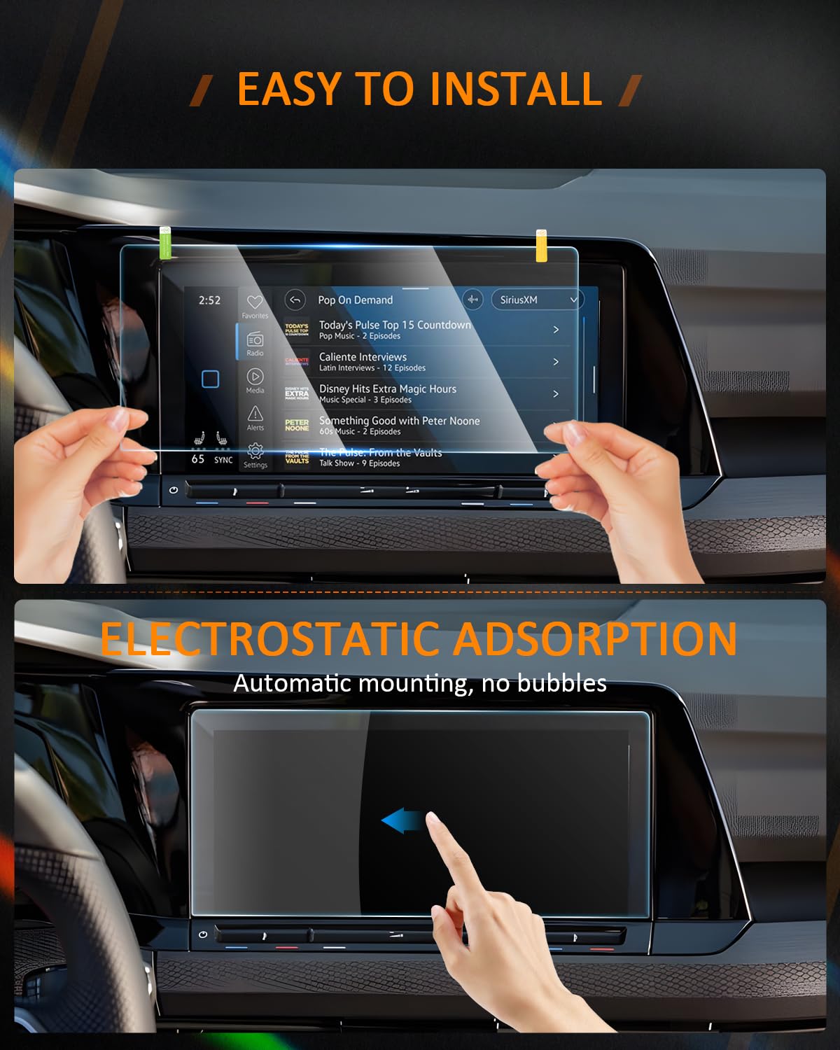 Cdefg Golf R/Gti Tempered Glass Screen Protector, 10 Inch, For Volkswagen Golf R Vw Gti Accessories, 2020 2021 2022 2023 2024 2025 Hd Clear