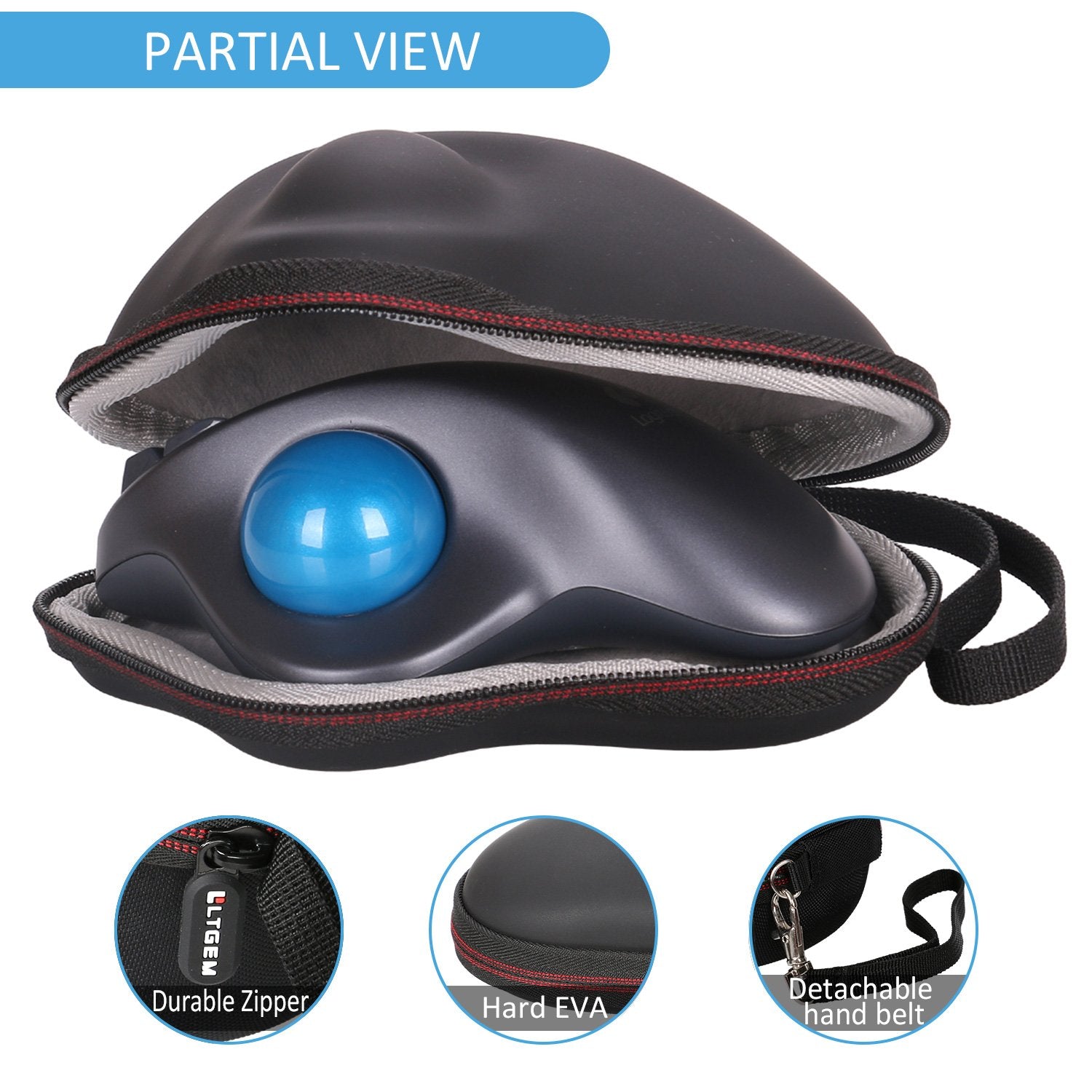Ltgem Hard Case For Logitech Ergo M575 / M570 Wireless Trackball Mouse - Travel Protective Carrying Storage Bag (Case Only)