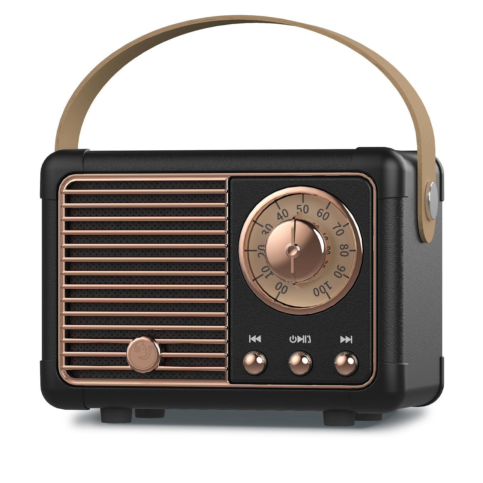 Prunus J 999 Retro Bluetooth Speaker,Vintage Decor,Mini Wireless Bluetooth Speaker,Cute Old Fashion Style Support Usb/Tf Card/Aux For Kitchen Desk Bedroom Office Party Outdoor(Black)