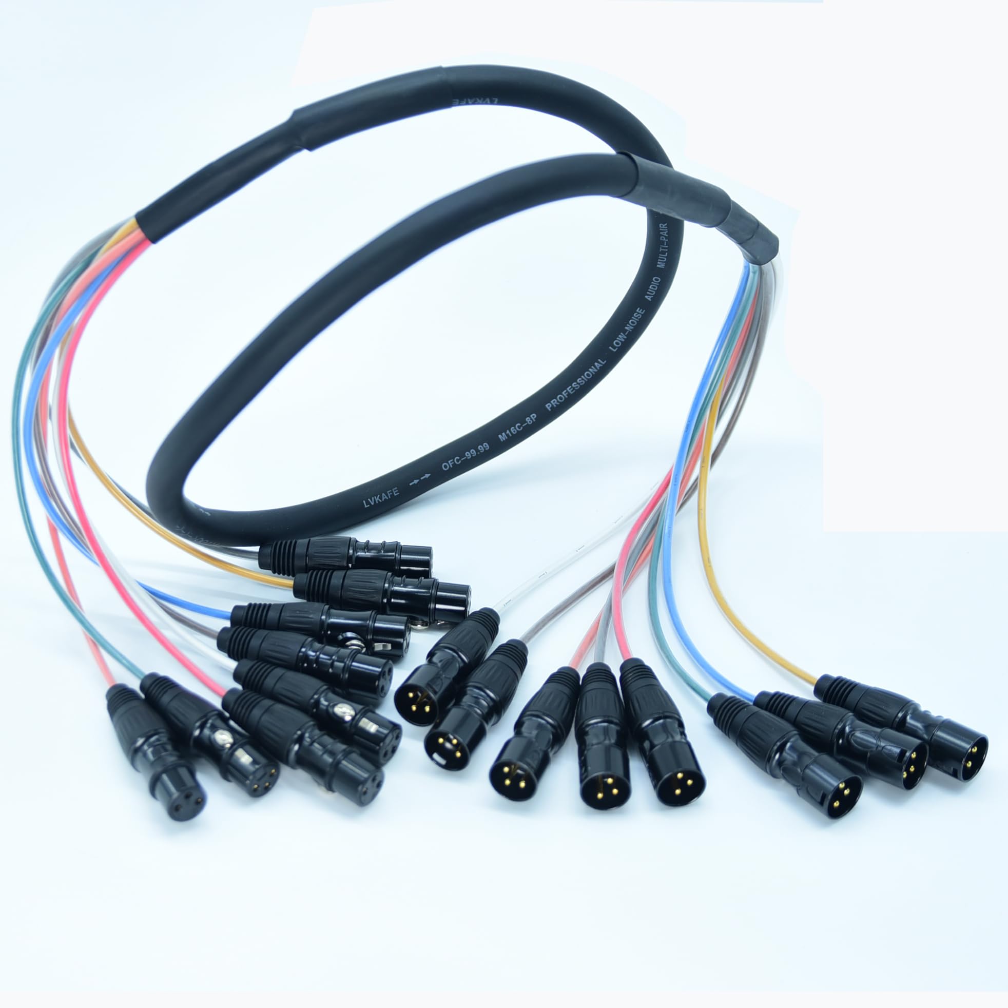 Arklove 5ft Short Snake Cables Audio Patch XLR to XLR Cable 8 Channel Connector Digital Splitter Microphones Stage & Studio Reco