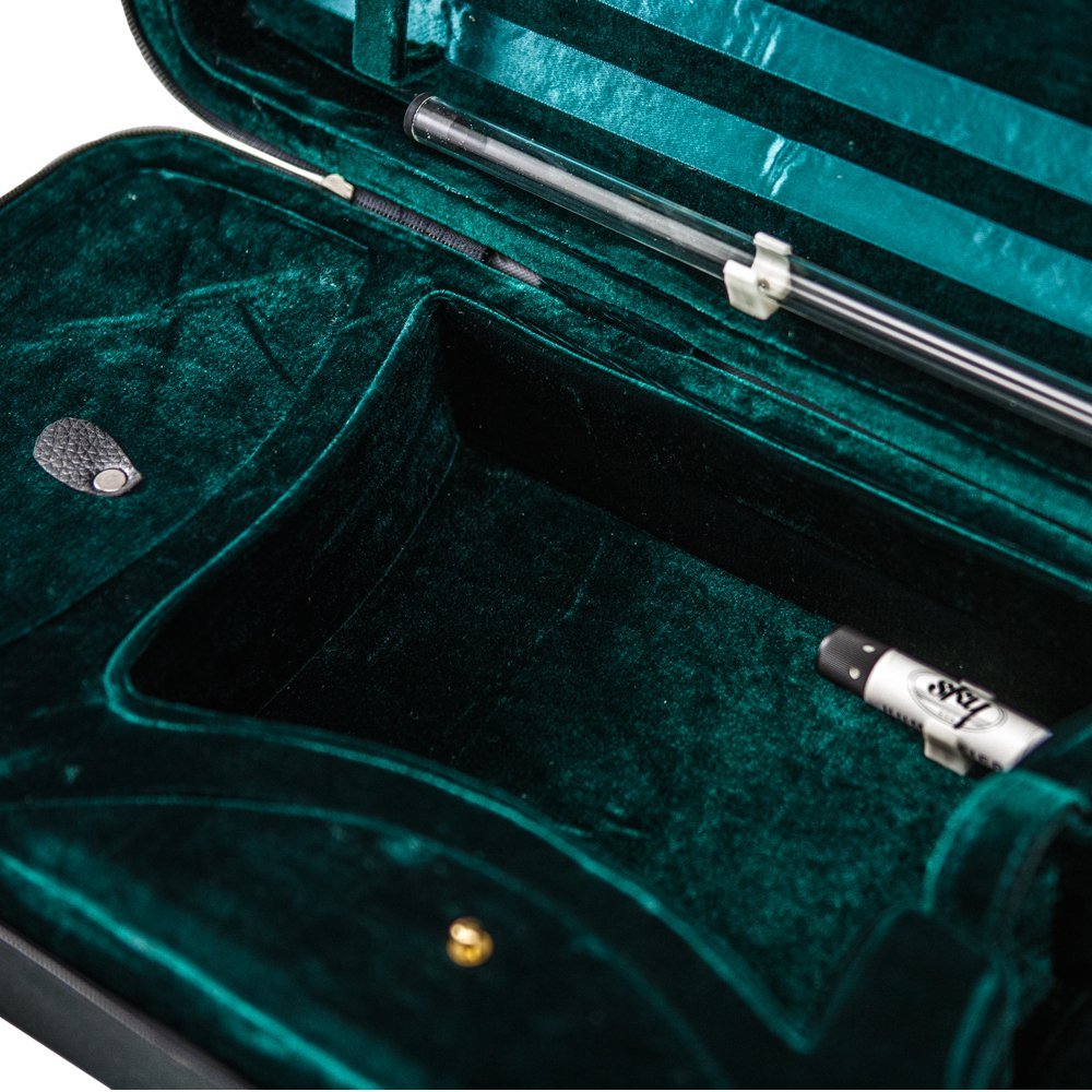 Sky 4/4 Full Size Acoustic Violin Oblong Case Lightweight With Hygrometer Black/Green