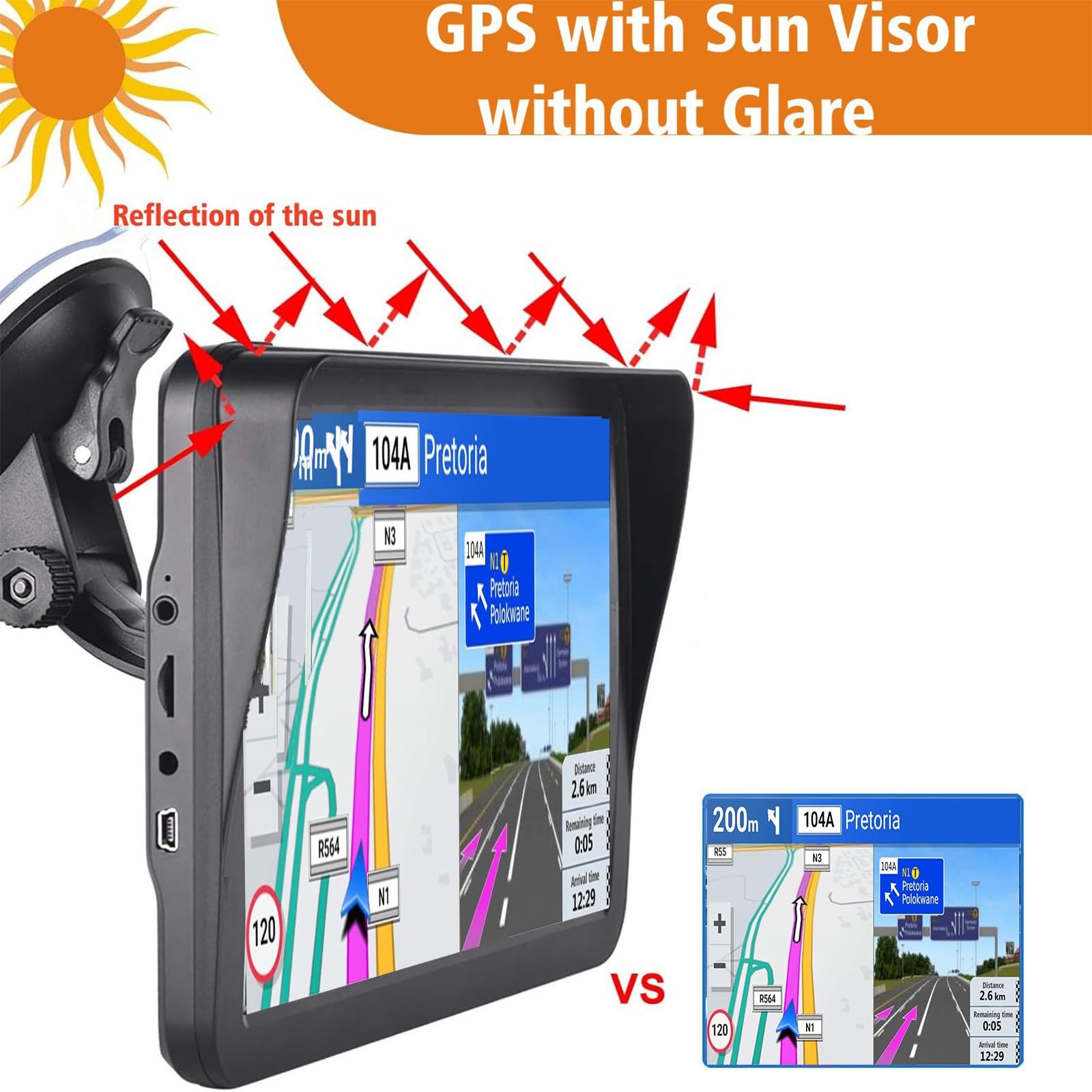Gps Navigation For Car Truck Rv Gps 9 Inchs Touchscreen Navigator With 2024 Us/Ca/Mx Maps, Free Lifetime Map Updates, Trucker Gp