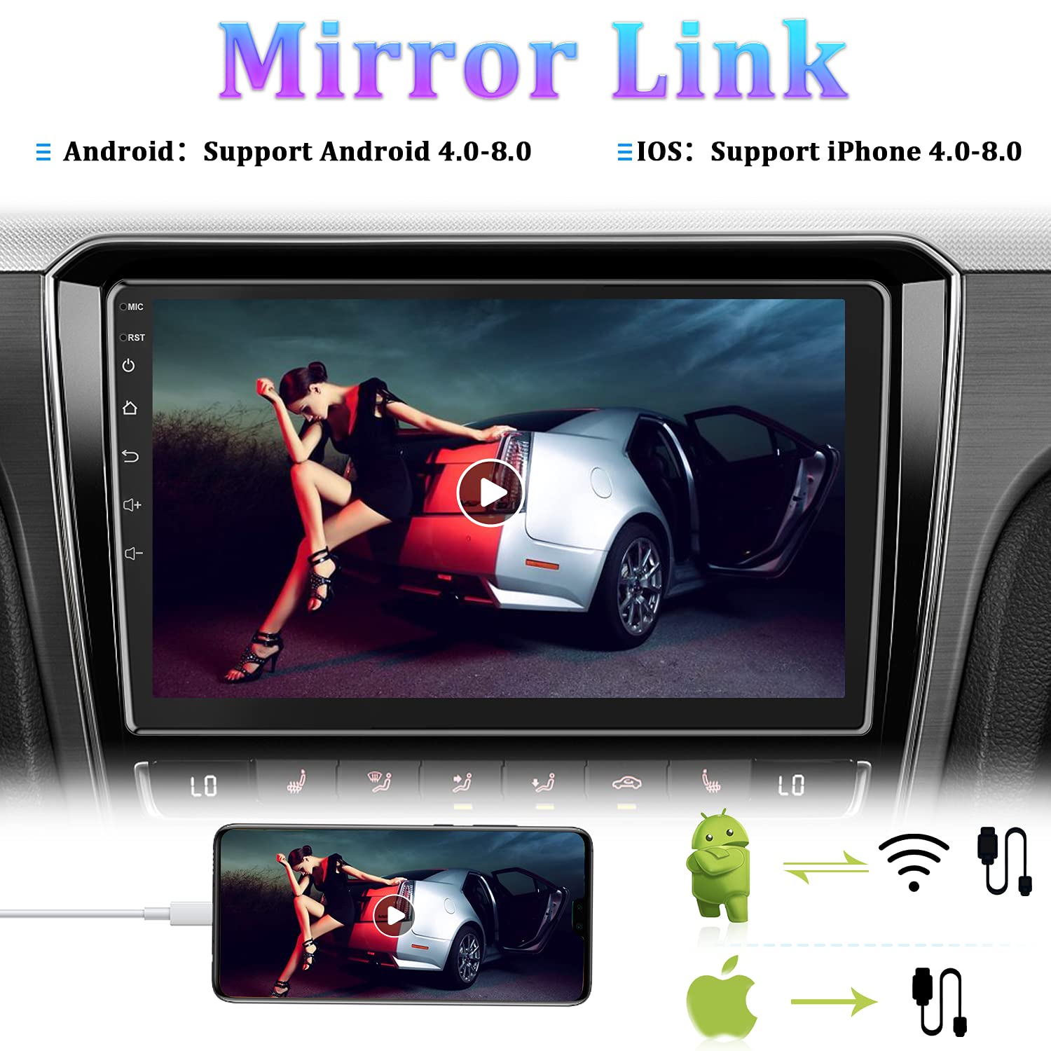 10.1 Inch Android Double Din Car Stereo Touch Screen Car Radio With Wifi Gps Navigation Mirror Link Car Multimedia Player Suppor