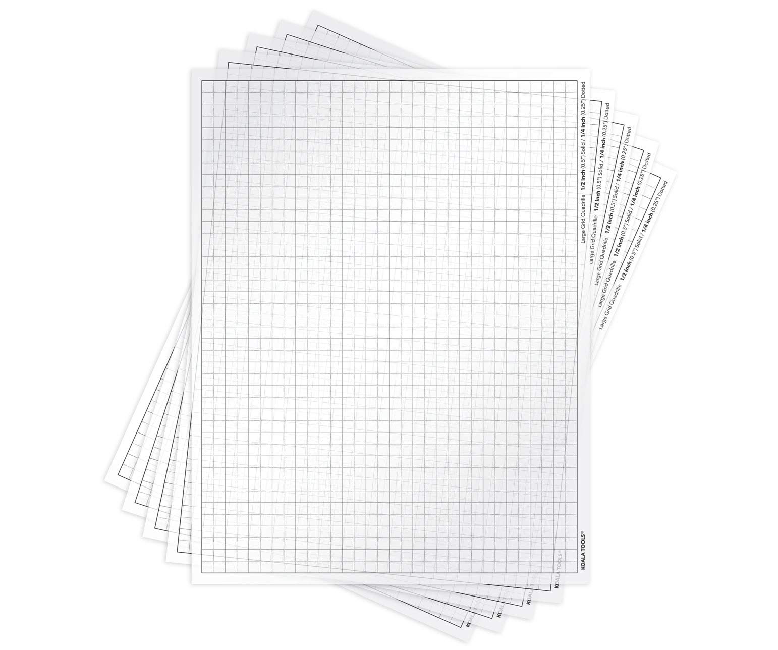 Koala Tools | Quadrille Grid Transparency Sheets (Pack Of 5)   8.5'' X 11'' | Overhead Projector And Light Box Transparencies