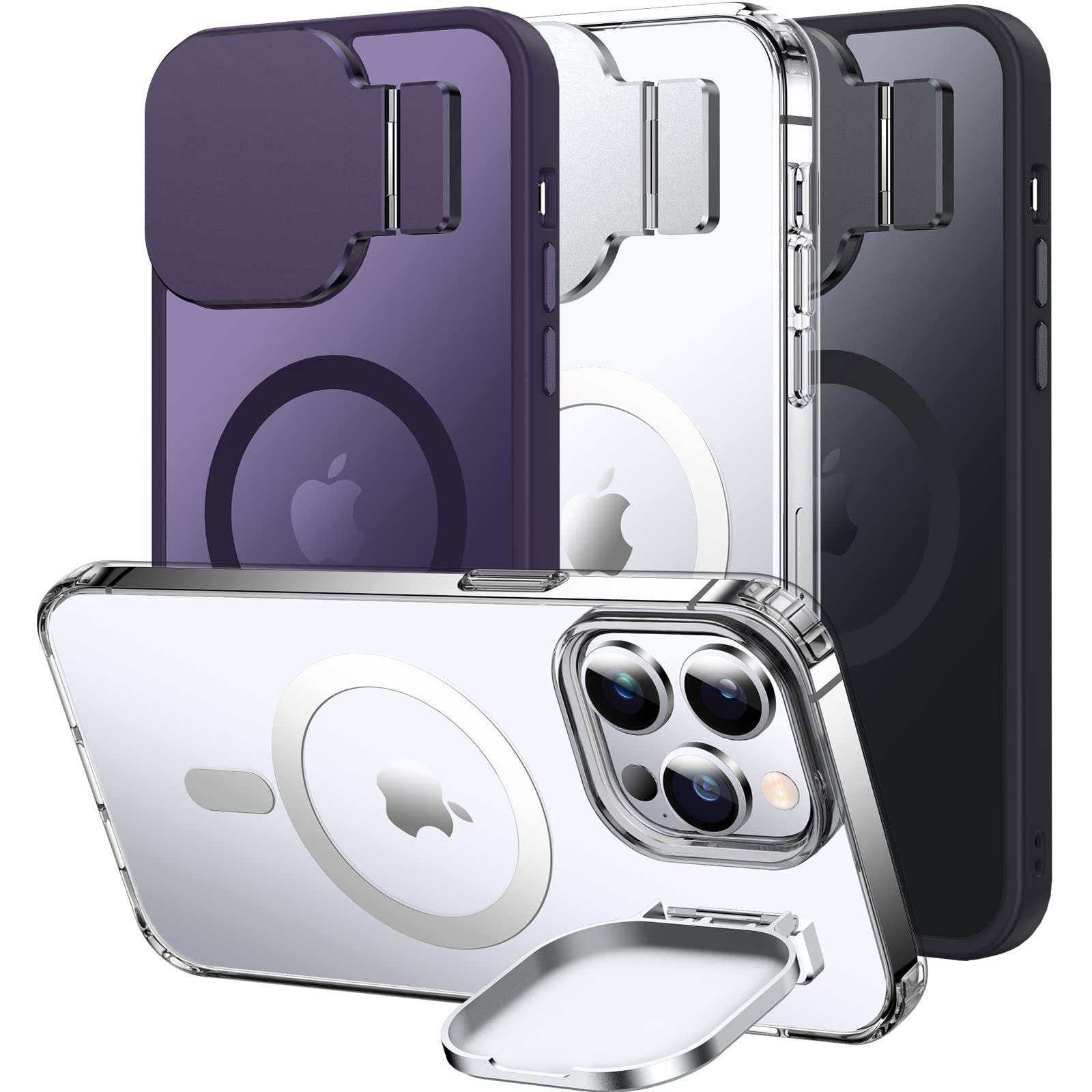 Silverback For Iphone 14 Pro Max Case With Stand, Magsafe Compatible Case With Built In Camera Cover,Magnetic Phone Case Shockpr