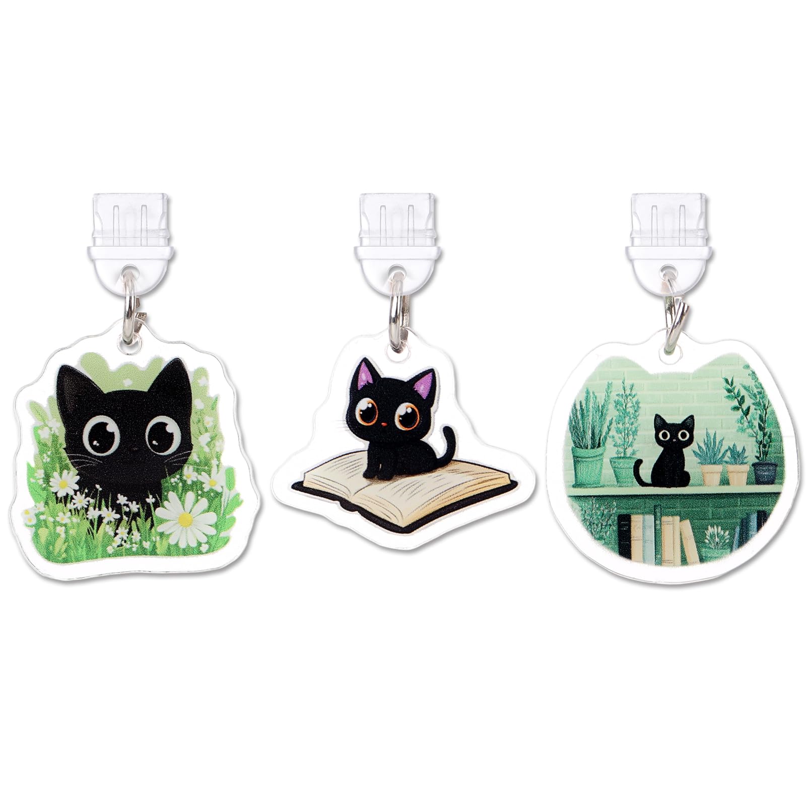 TAKEALOOKO Dust Plug Charms for Kindle - 3 Pack Cute Cat Pendants Charging Port Covers Compatible with Kindle Phones Tablets, Gi