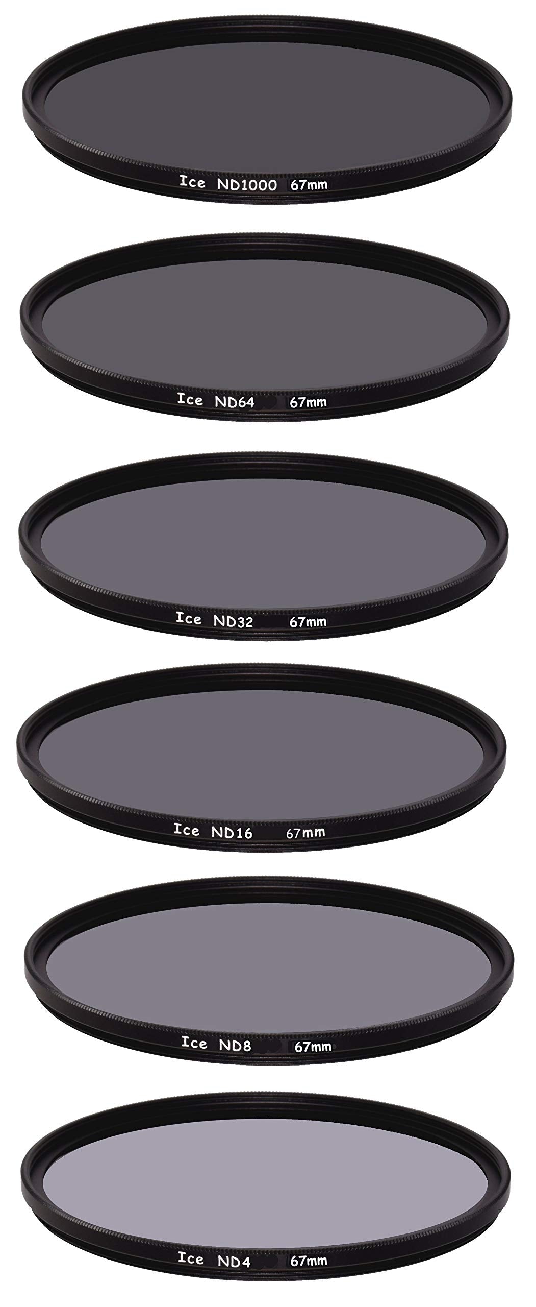 Ice 67Mm 6 Nd Filter Set Slim Nd1000 Nd64 Nd32 Nd16 Nd8 Nd4 Neutral Density 10, 6, 5, 4, 3, 2 Stop Optical Glass 67