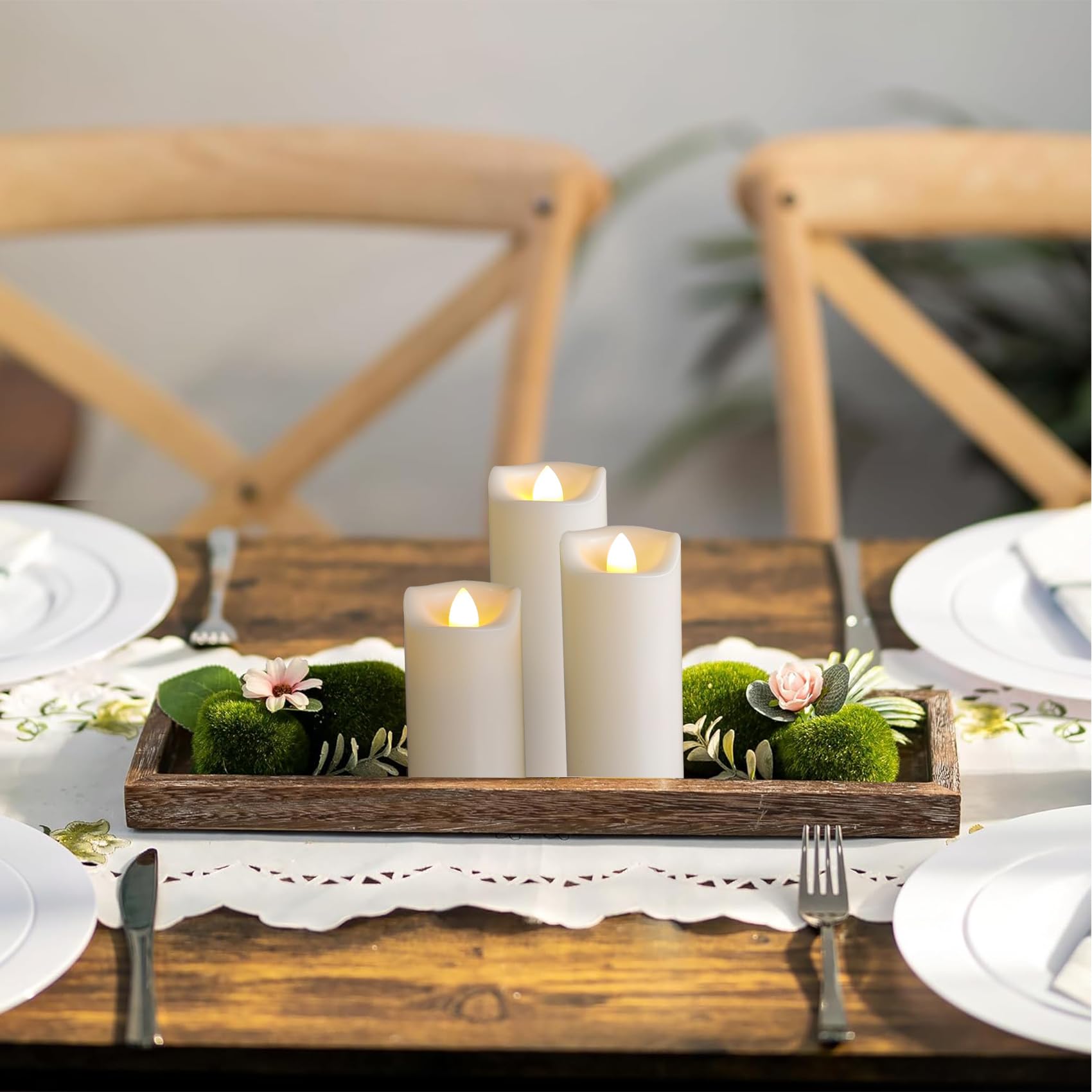 2''X6'' Outdoor Led Battery Operated Candles With Timer/Remote Plastic Flickering Waterproof Flameless Candles Wedding Party Hal