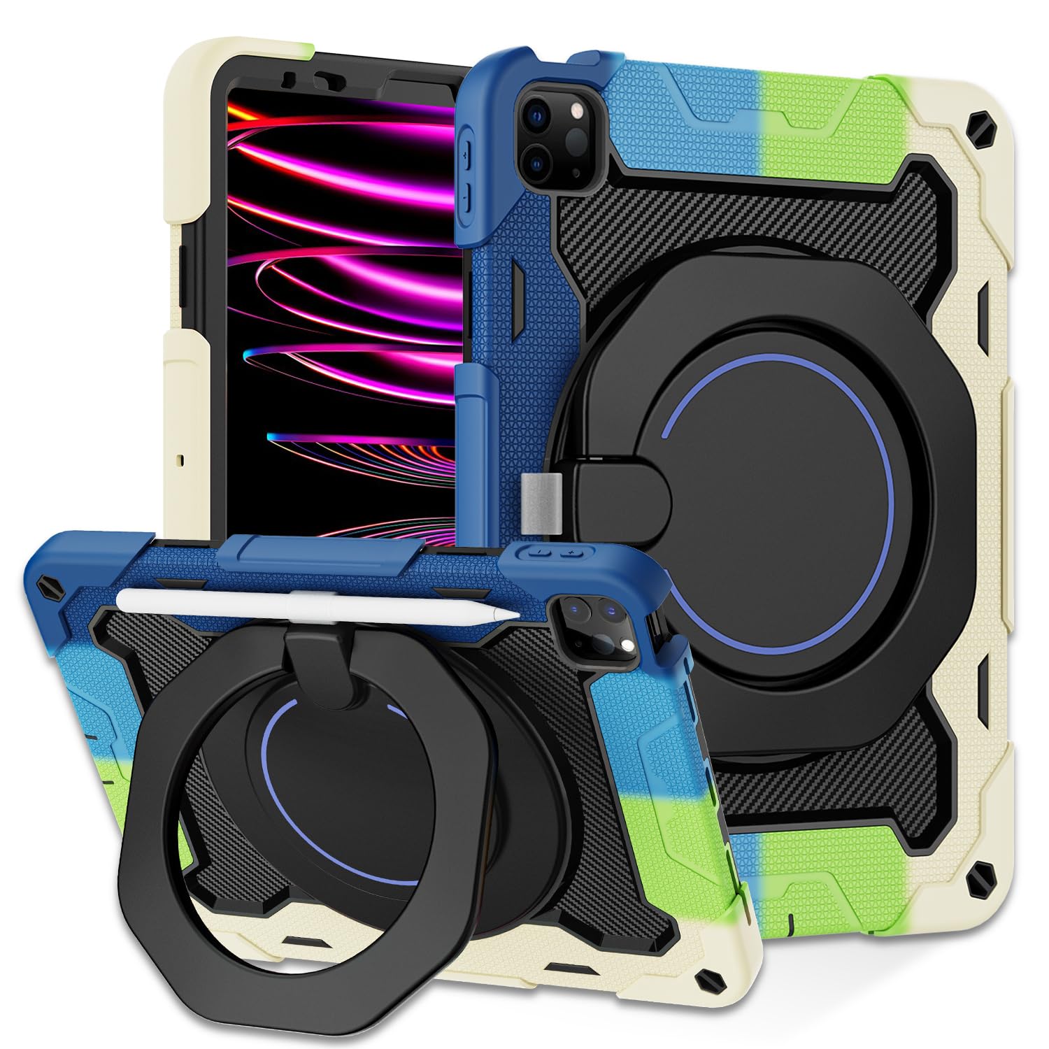 Roiskin For Ipad Air 5Th 4Th Generation Case (2022 2020) 10.9 Inch & Ipad Pro 11 Case 4Th/3Rd/2Nd/1St Gen[Screen Protector,15Ft 