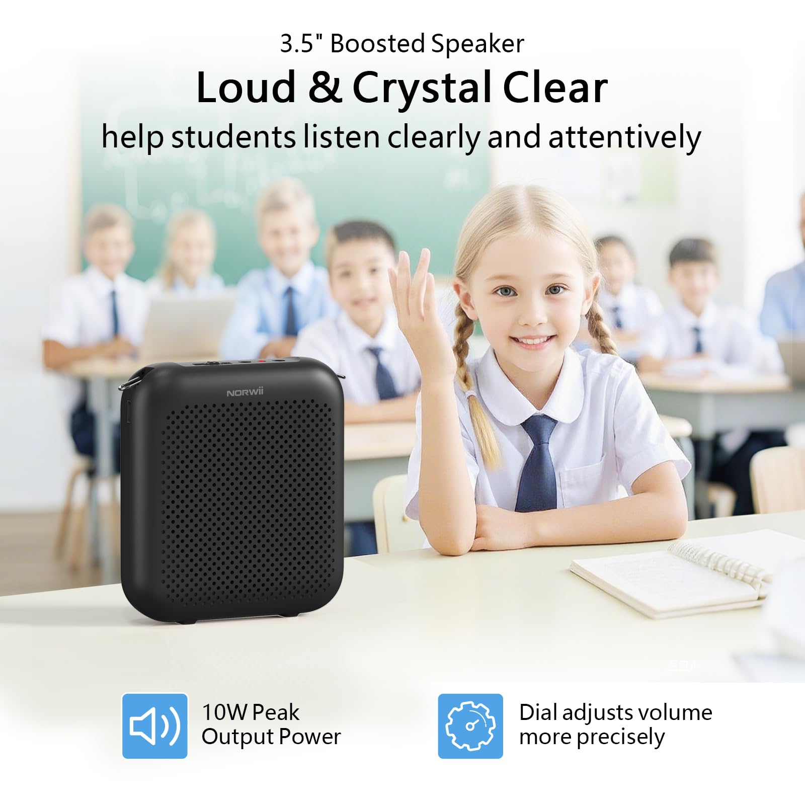 Norwii Bluetooth Voice Amplifier, Power Amplifiers, Portable Mini Wired Microphone Headset For Teacher Classroom & Outdoor Lectu