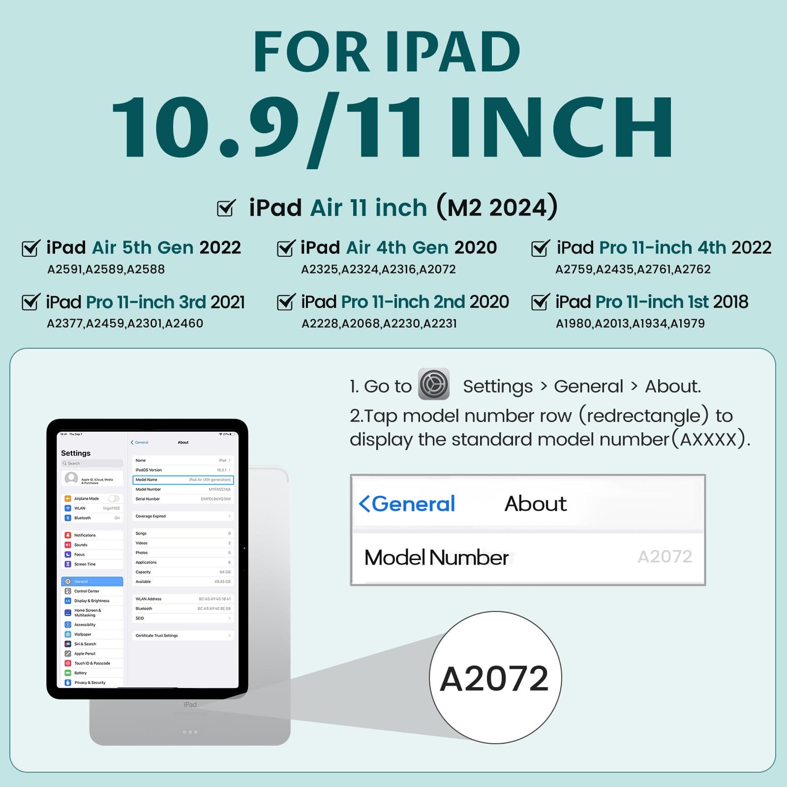 Oyeeice For Ipad Pro 11 Inch Case With Keyboard   Detachable Backlit Keyboard, Upgraded Magnetic Cover With Pencil Holder For Ip