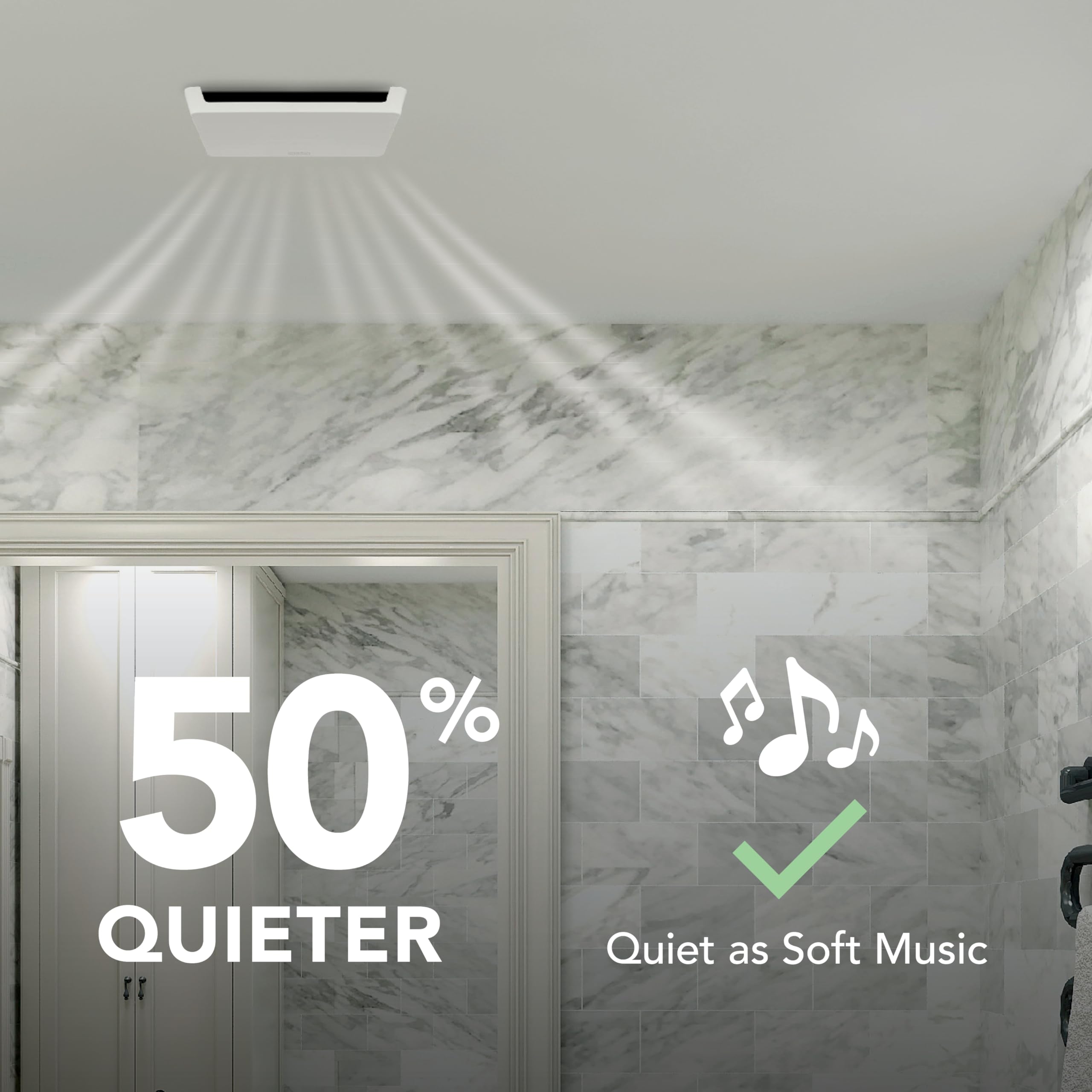 Broan Nutone 688E Bathroom Exhaust Fan, 50 Cfm Energy Star Exhaust Fan, 2.0 Sones