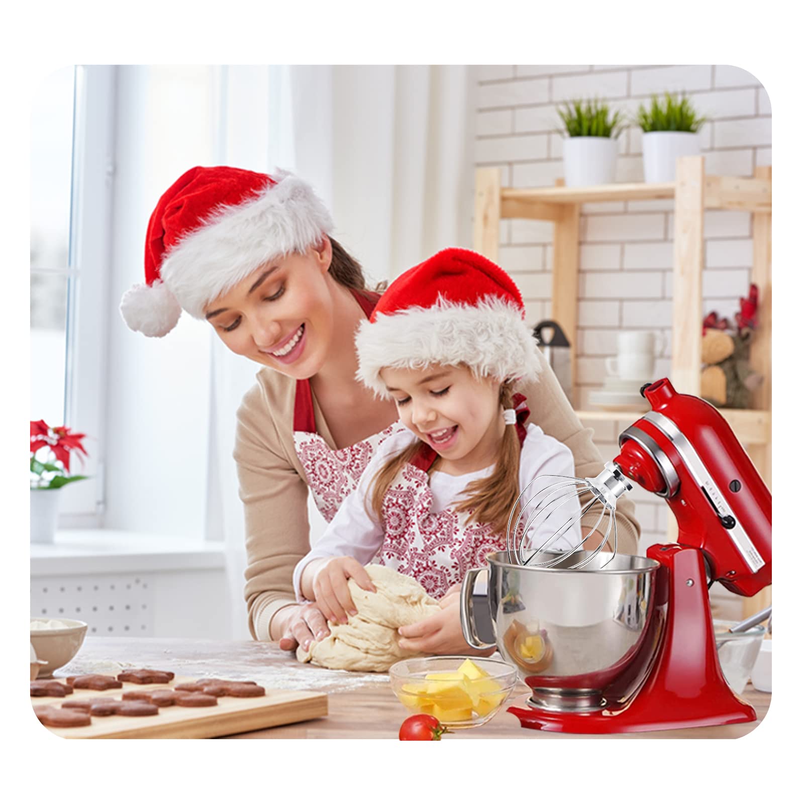 K45Ww 6 Wire Whip Attachment For Kitchenaid 4.5 And 5 Quart Tilt Head Stand Mixer, Egg Cream Stirrer, Cake Mayonnaise Whisk, Whi