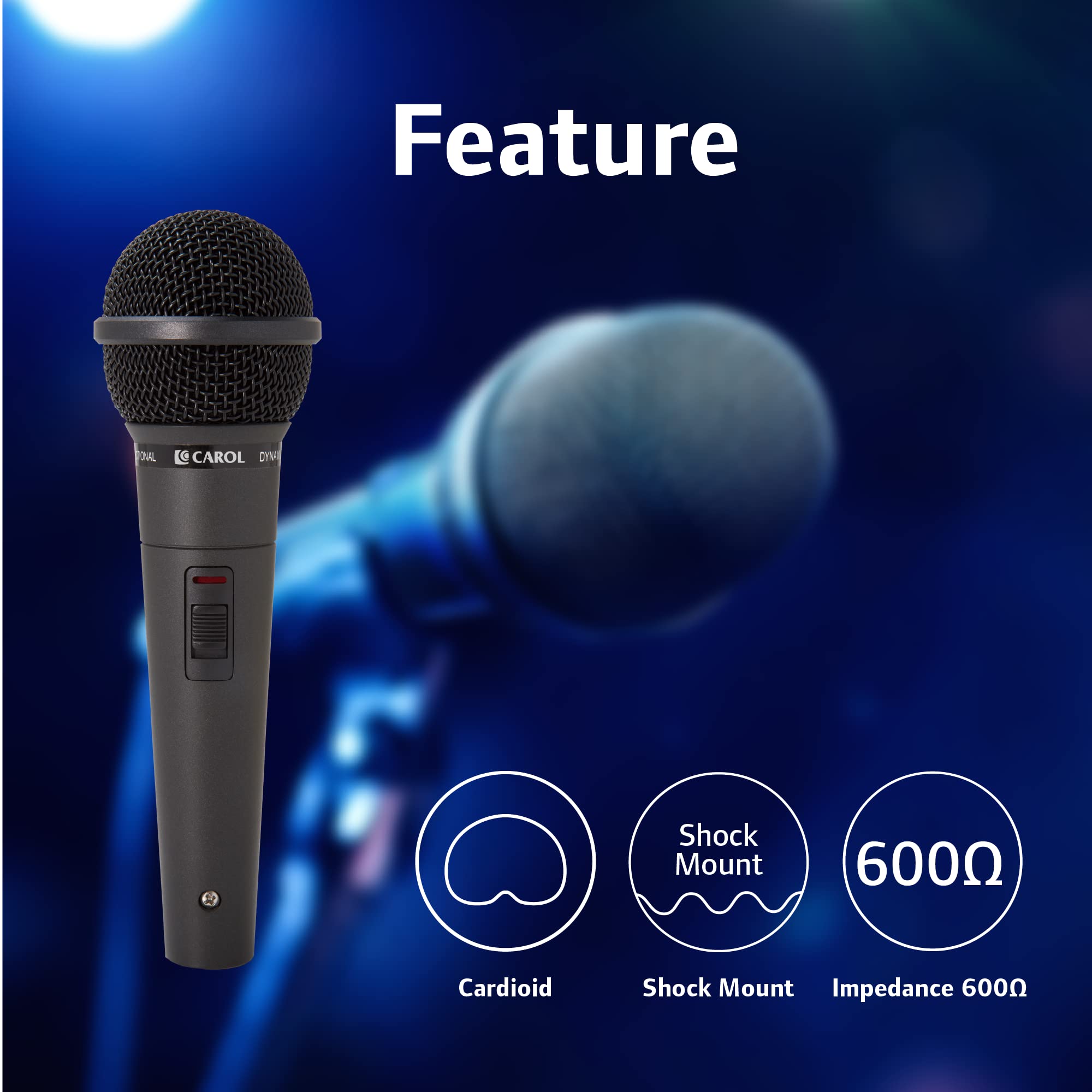 Carol Dynamic Microphone Gs 56 Unidirectional Vocal For Presentation & Home Studio,With Cardioid, Shock Absorber Effect, Reduce