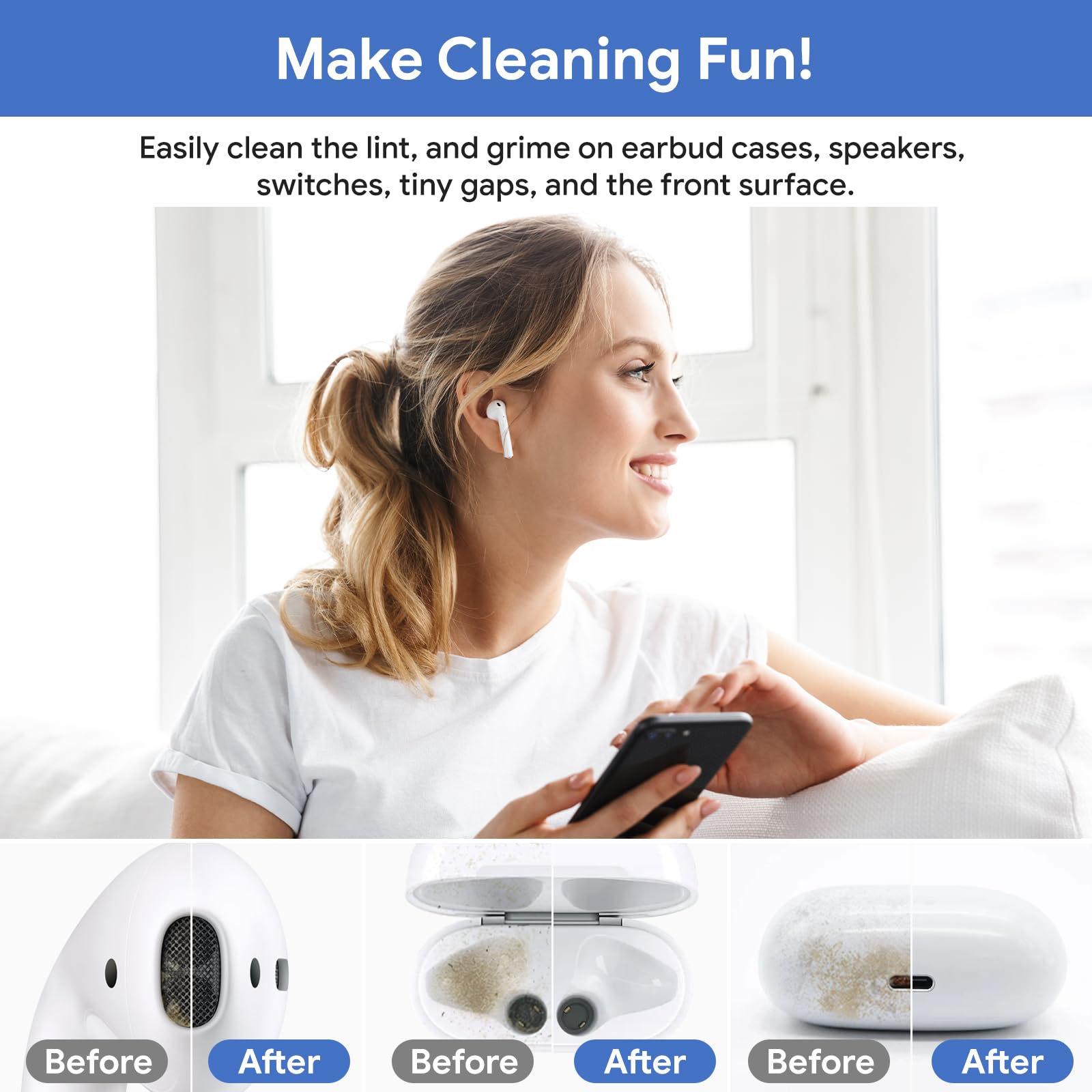 Iphone Cleaning Kit Iphone Cleaner,12 In 1 Port Cleaner Repair & Restore Tool For Airpod Iphone 15 14 13 12 11 Pro Max Ipad Sams