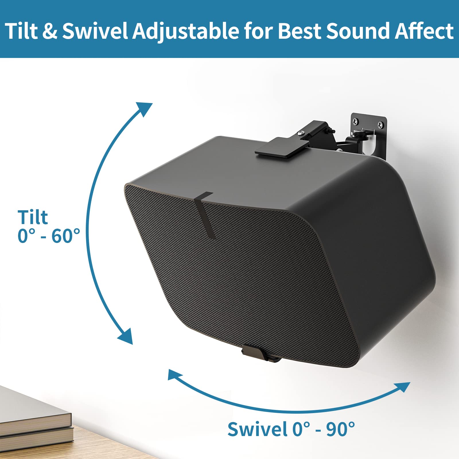 Yibracki Heavy Duty Speaker Wall Mount For Sonos 5 Mount & Sonos Play 5 Mount   Tilt & Swivel Adjustable Speaker Mount For Sonos