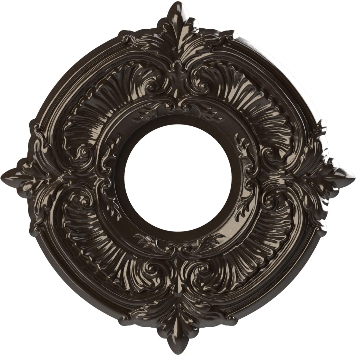 Ekena Millwork CMP10ATERU Attica Thermoformed PVC Ceiling Medallion (Fits Canopies up to 4 1/8), 10OD x 3 1/2ID x 3/4P, Universa