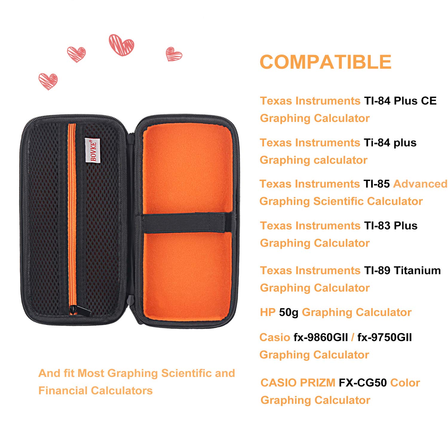 Bovke Hard Graphing Calculator Case Compatible With Texas Instruments Ti-84 Plus Ce/Ti-84 Plus/Ti-83 Plus Ce/Casio Fx-9750Gii, E