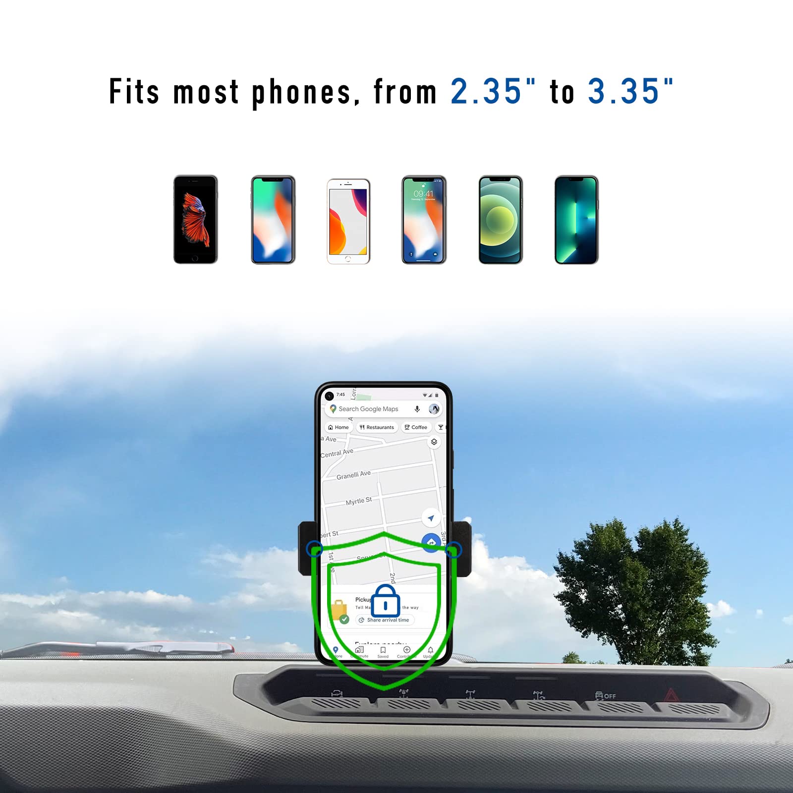 Dashboard Phone Holder Mount Aluminum Alloy For Ford Bronco Accessories 2021 2022 2023 Anti Shake Stabilizer Custom Adjustable P