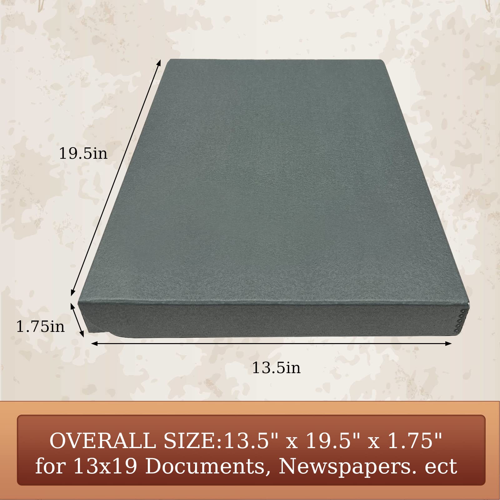 Golden State Art, Archival Folio Storage Box 13X19, Clamshell Design With Metal Edge, Preserve And Store Photos Documents Cards Prints Arts And Crafts Diy, Gray