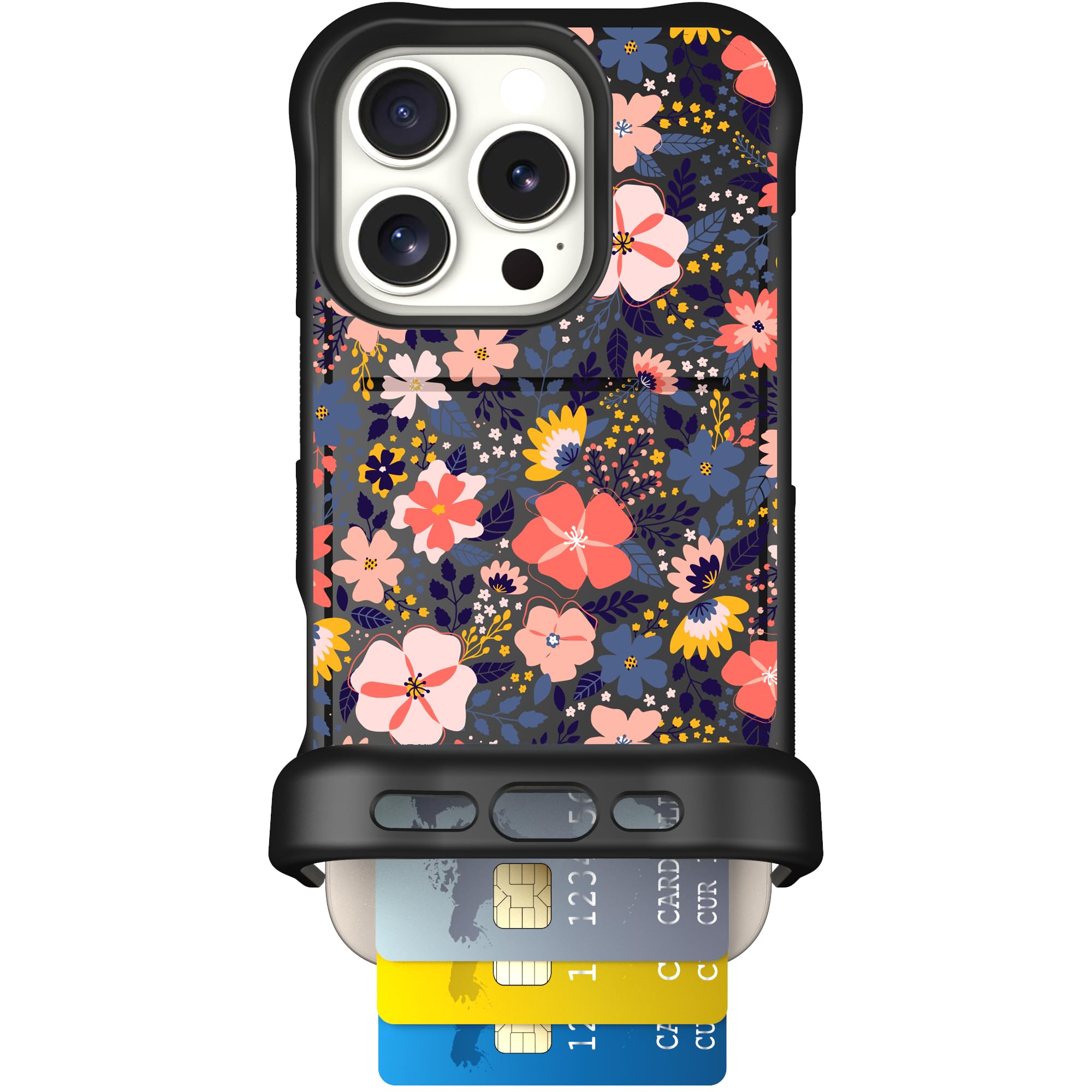 Scooch for iPhone 16 Pro Case with Card Holder, Wingmate Wallet Case with Hidden Card Slot and RFID Protection for up to 4 Cards