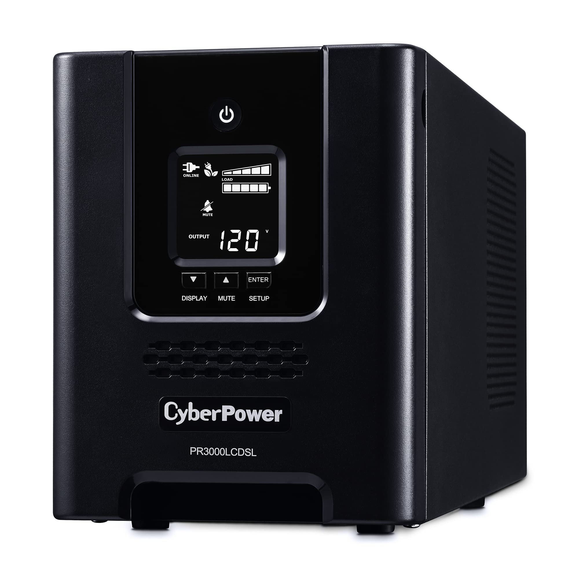 Cyberpower Pr3000Lcdsl Smart App Sinewave Ups System, 3000Va/2700W, 7 Outlets, Avr, Mini Tower