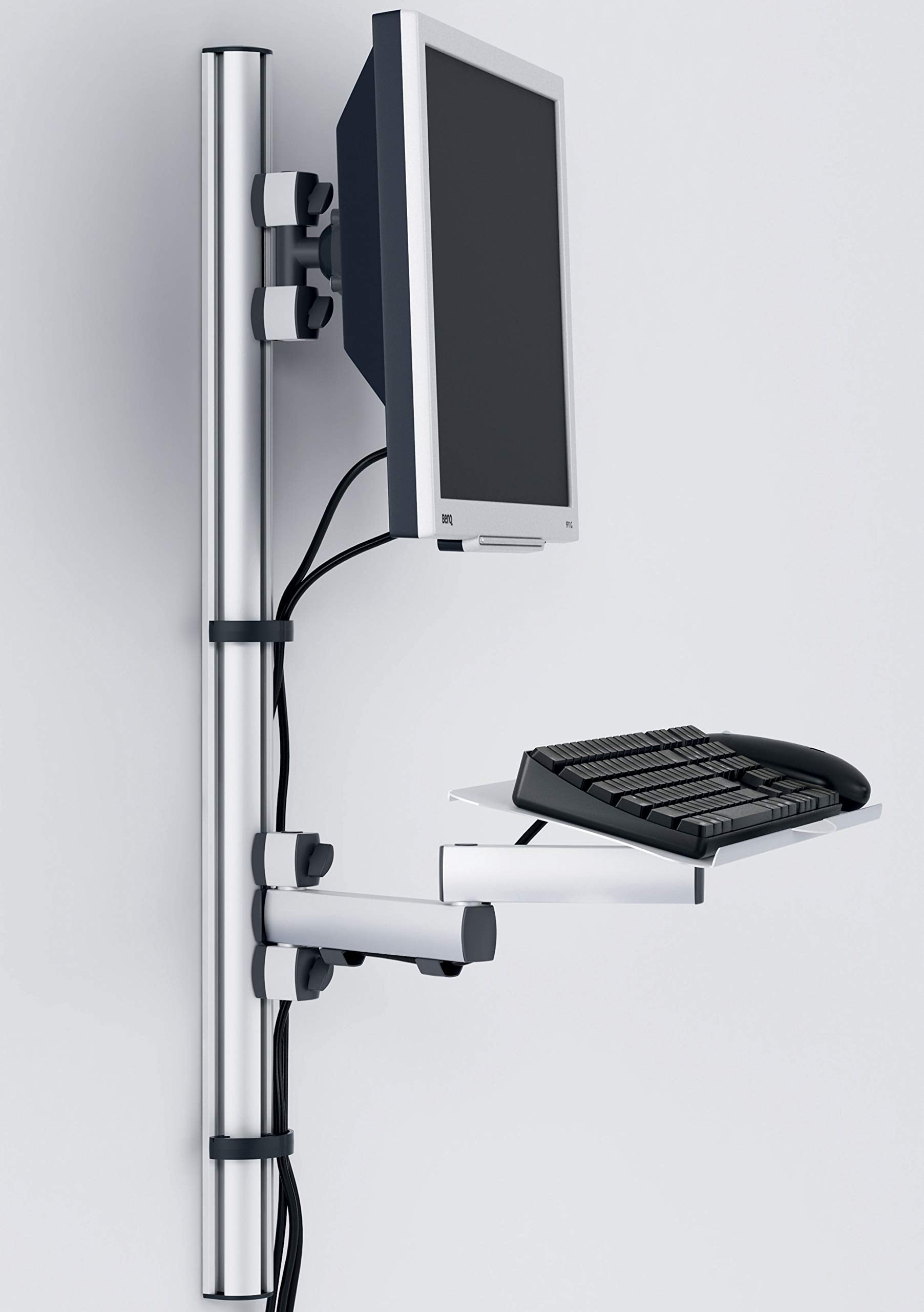 Novus Wall Station, For Monitor And Keyboard, Wall Mount Design Saves Space, Adjustable For Ergonomic Comfort, Ideal For Busy Wo
