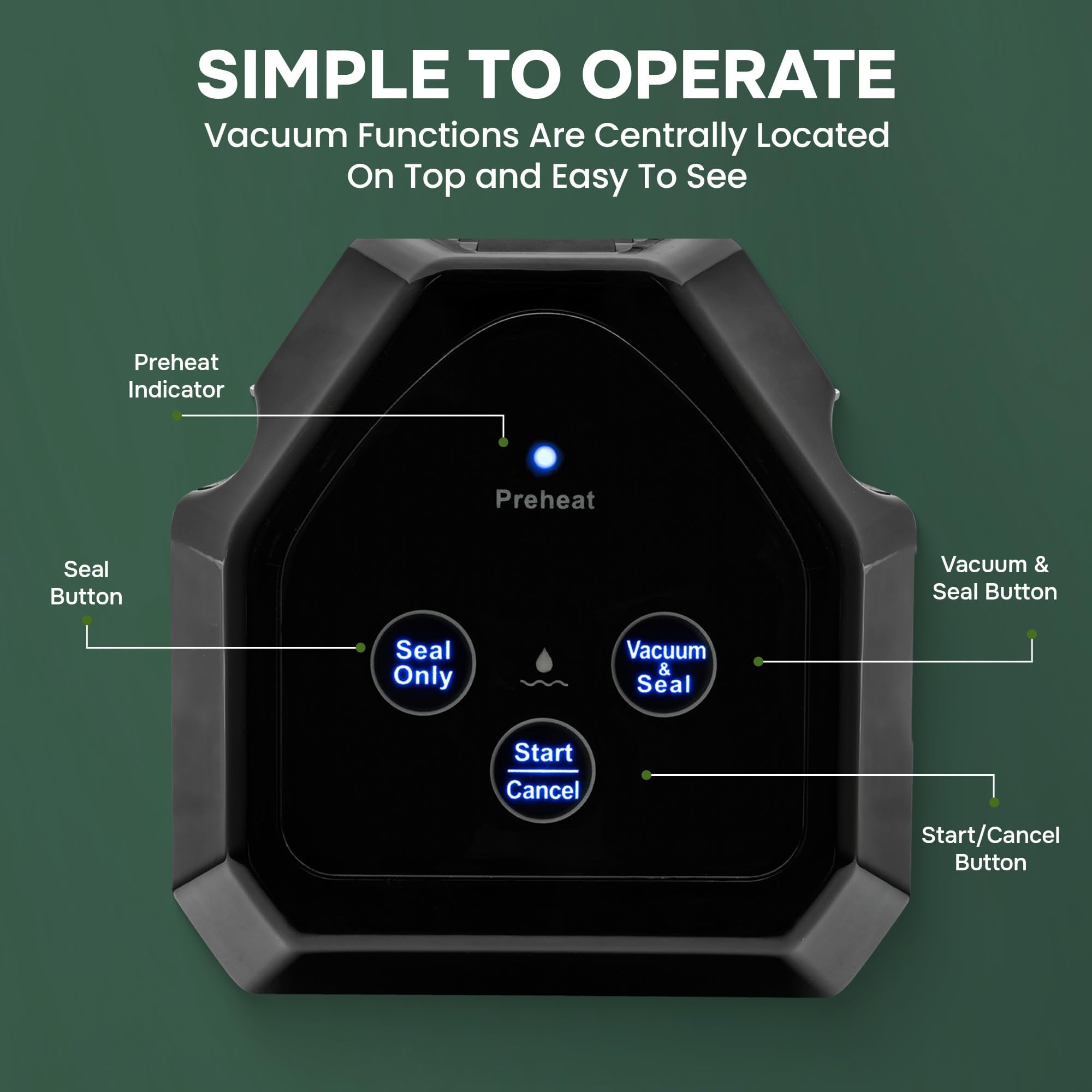 Instaseal Food Vacuum Sealer Machine With 12 Bags, Compact Upright Food Sealer Vacuum Sealer For Food Allows To Seal Liquids, Ma