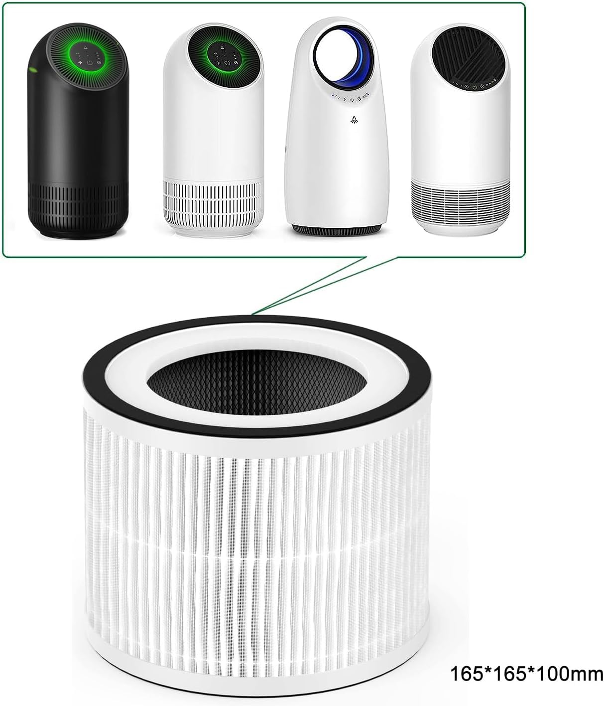Mooka Official Certified Replacement Hepa Filter For Mooka Allo, Afloia Fillo Air Purifier, Hepa Replacement Filter