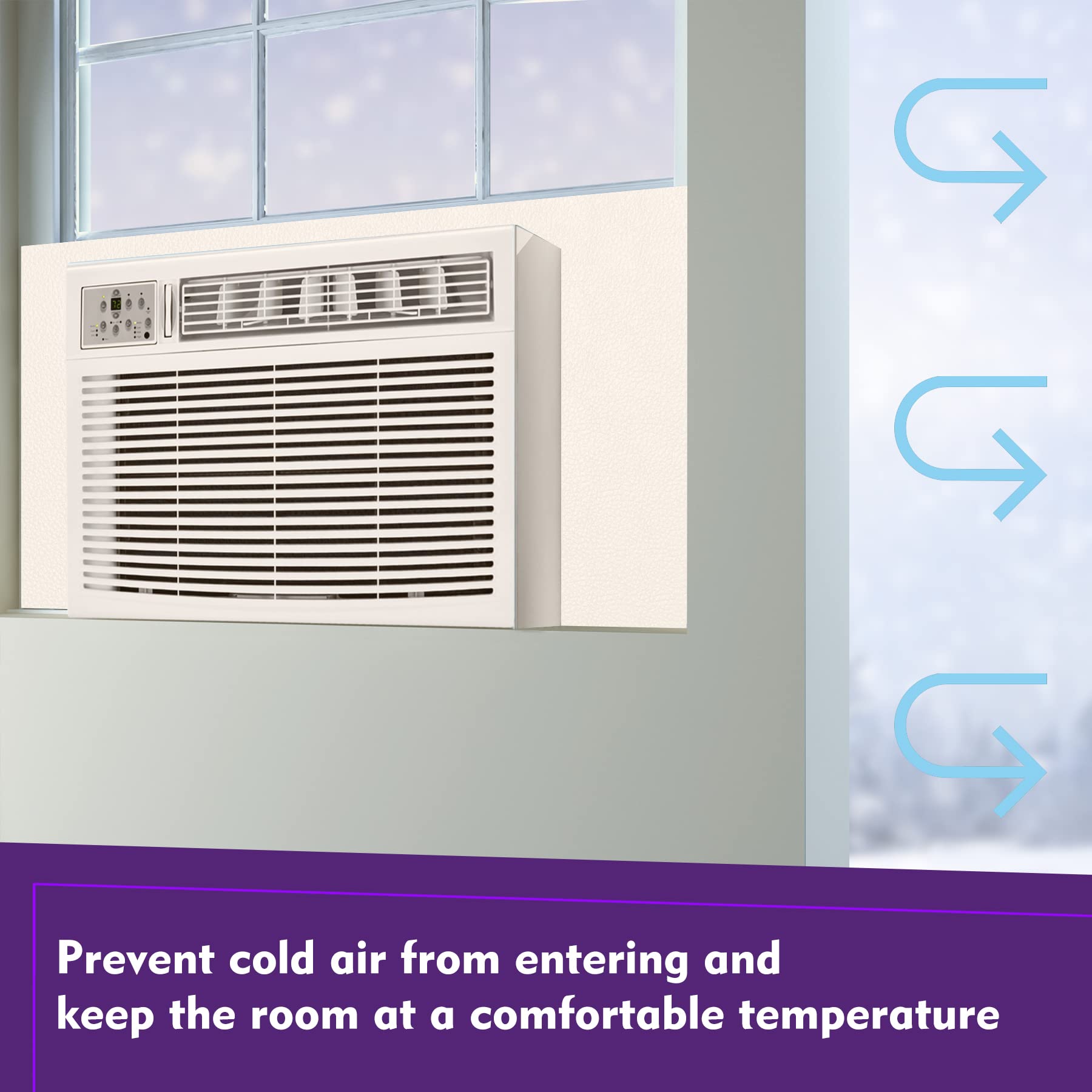 Mxclimate Full Surround Window Ac Insulation Foam Side Panels For Air Conditioner Units, 39'' Width Indoor Window Seal Kit Cover