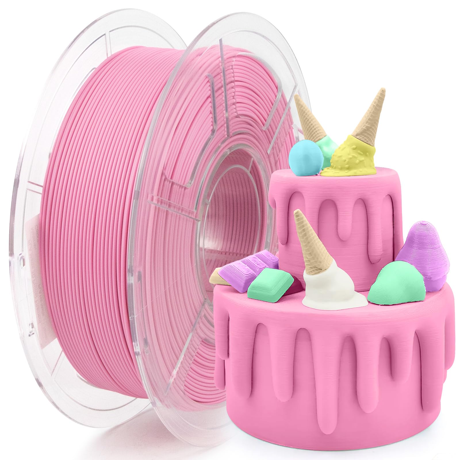 iSANMATE High Speed PLA 3D Printer Filament, Matte Pink PLA Filament 1.75mm Designed for High Speed 30-600mm/s, Fast Printing Sp