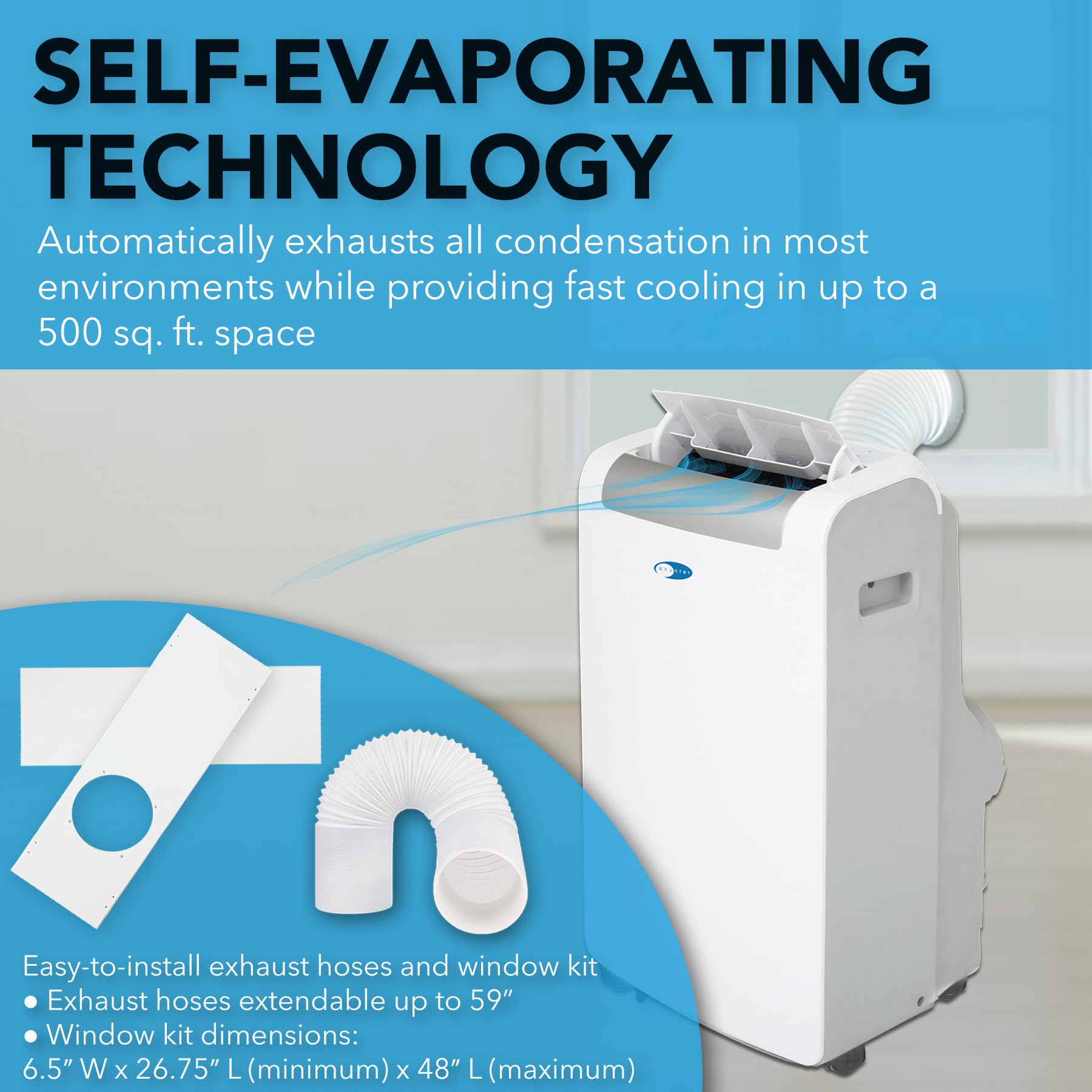 Whynter Arc 148Ms 14,000 Btu Portable Air Conditioner With Dehumidifier And Fan For Rooms Up To 500 Square Feet, White