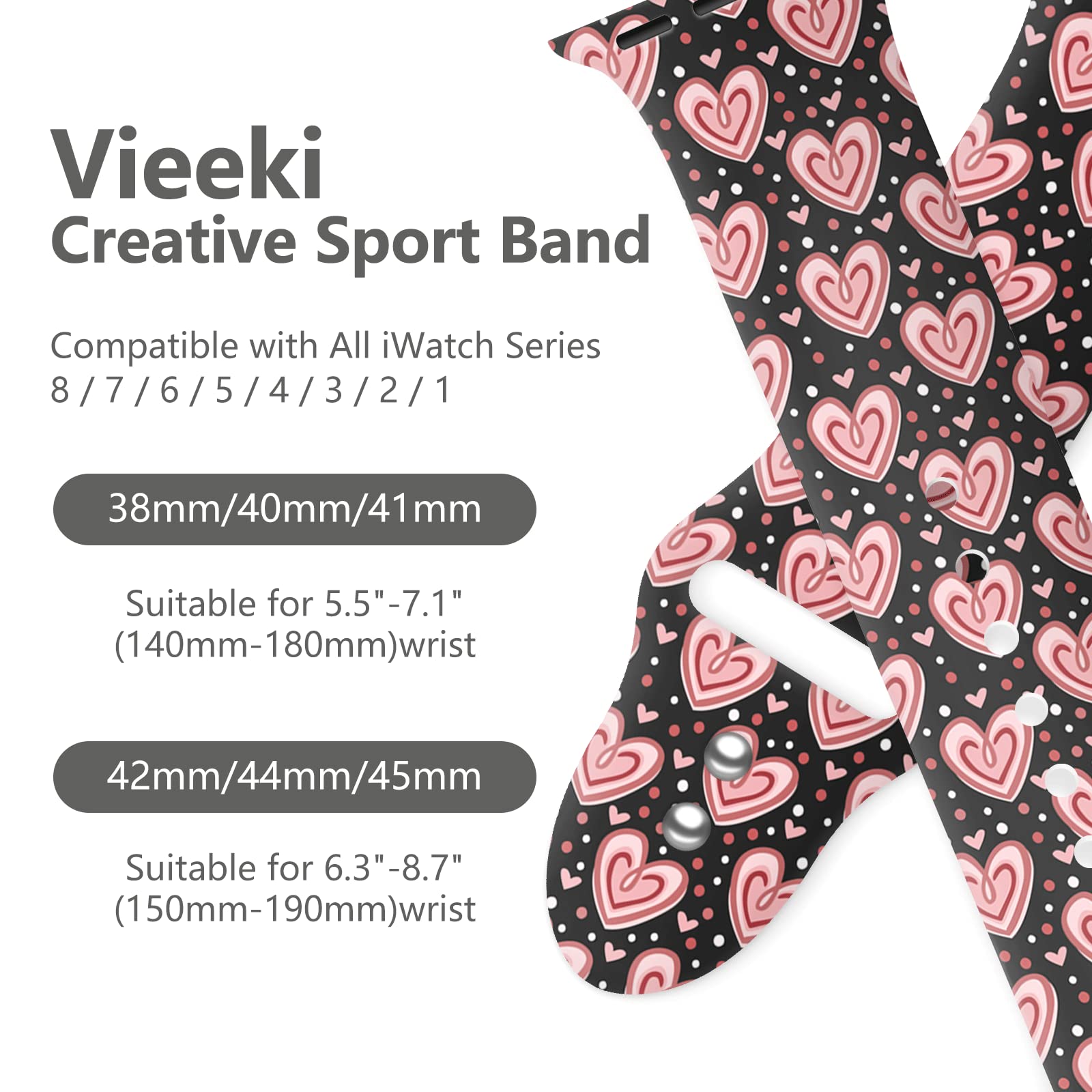 Vieeki Valentine'S Day Love Watch Band Compatible With Apple Watch Band 38Mm 40Mm 41Mm 42Mm 44Mm 45Mm 49Mm For Women Men Lover,