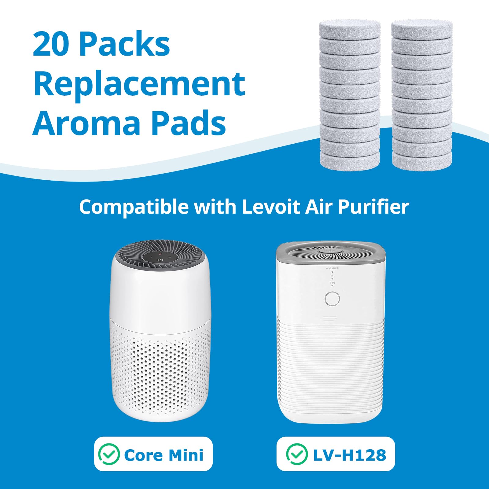 Isingo 20 Pack Core Mini Aroma Pads Replacement For Levoit Lv H128 Essential Oil Replacement Aromatherapy Refill Pads Compatible