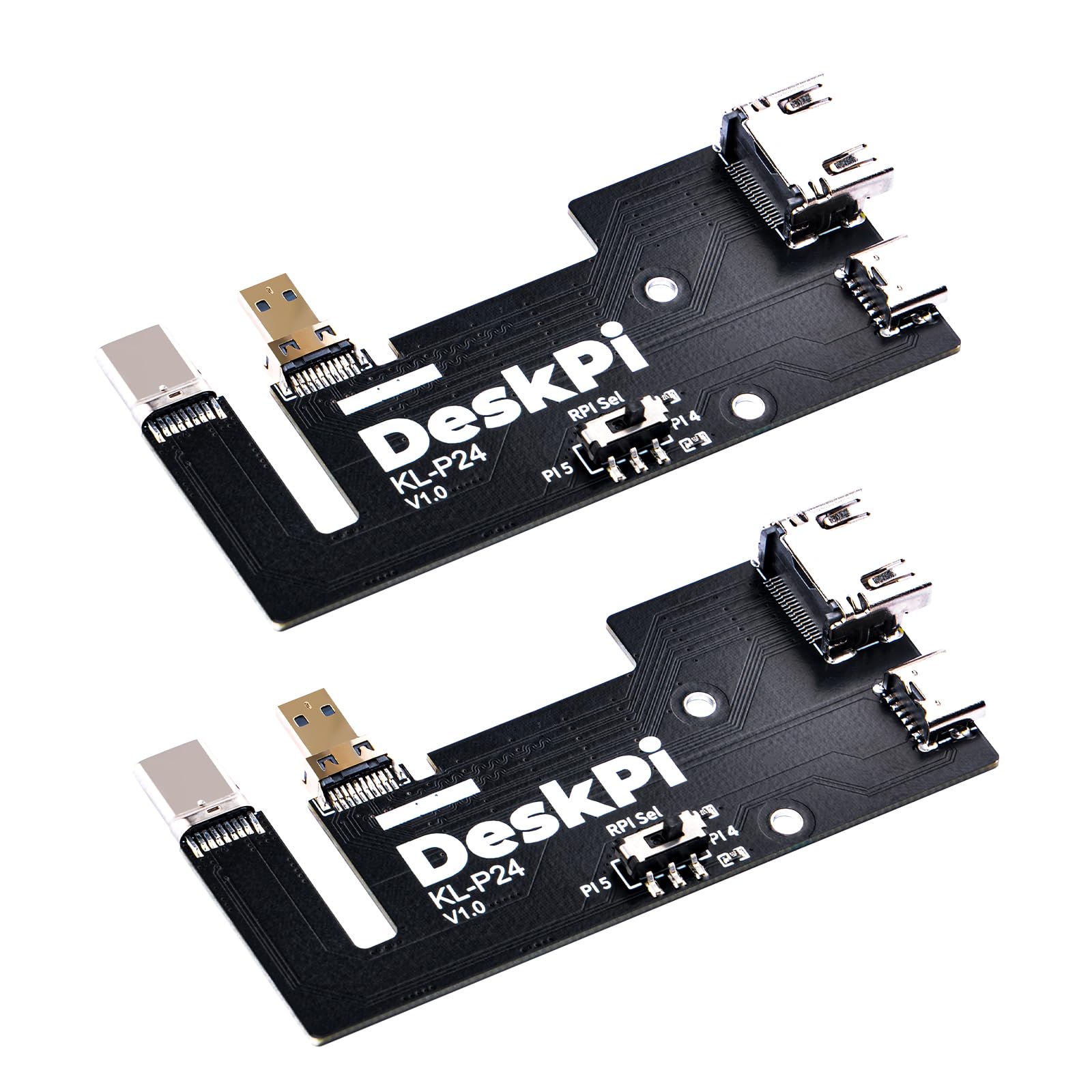 GeeekPi Micro HDMI to HDMI Adapter Board for Raspberry Pi 5 / Pi 4B, Compatible with DeskPi RackMate Accessories 10 inch 1U SBC 