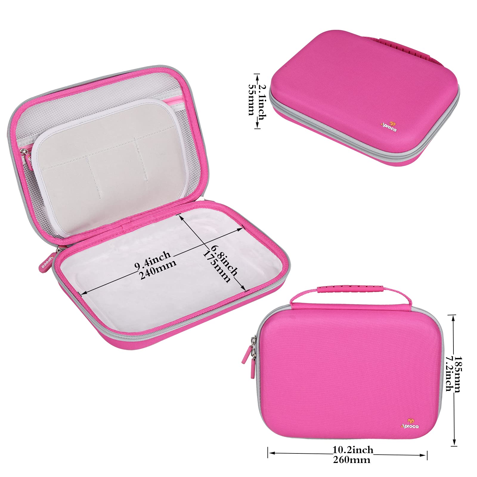 Aproca Hard Travel Storage Pink Case, For Leapfrog Leappad Ultimate/Academy Kids Learning Tablet