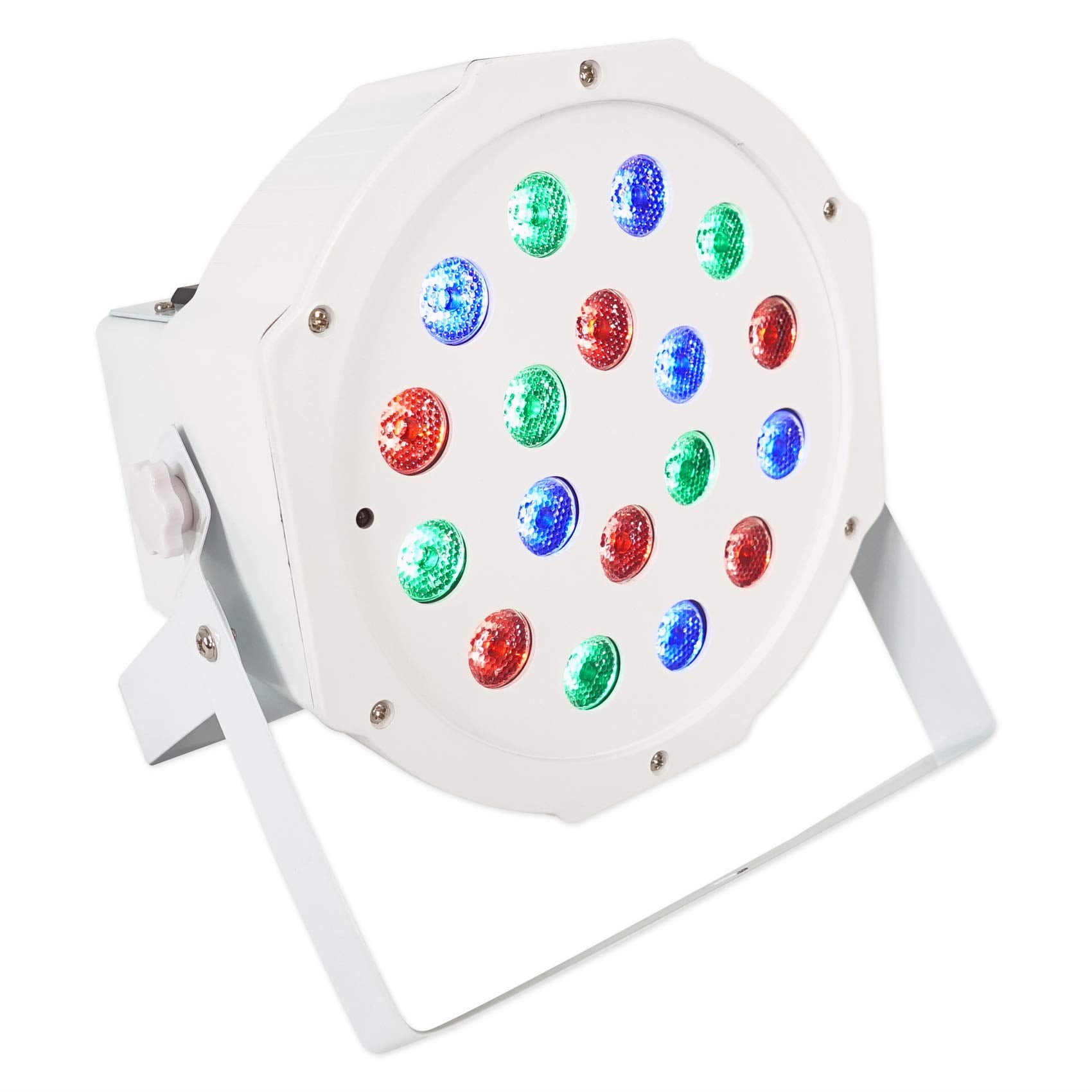 Rockville Battery Par 50 White Rechargeable Led Dmx Wash Light, Bright 18W Rgb Output, 7-Channel Dmx, Wireless Control, For Djs