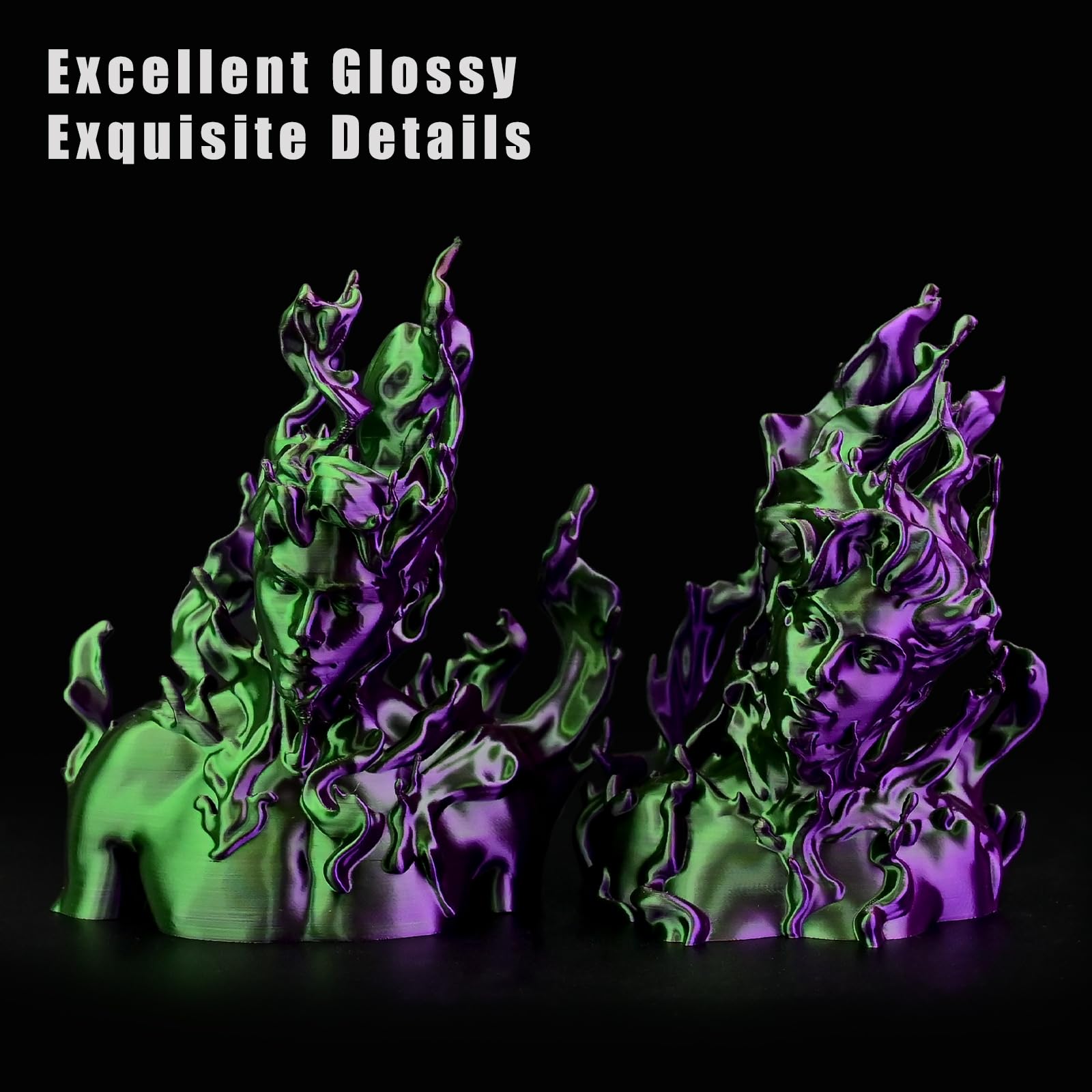 Ovv3D Pla Filament 1.75Mm, 3D Printer Filament Silk Pla Dual Color Pla Filament, Purple Green Pla Filament, Color Change Every I