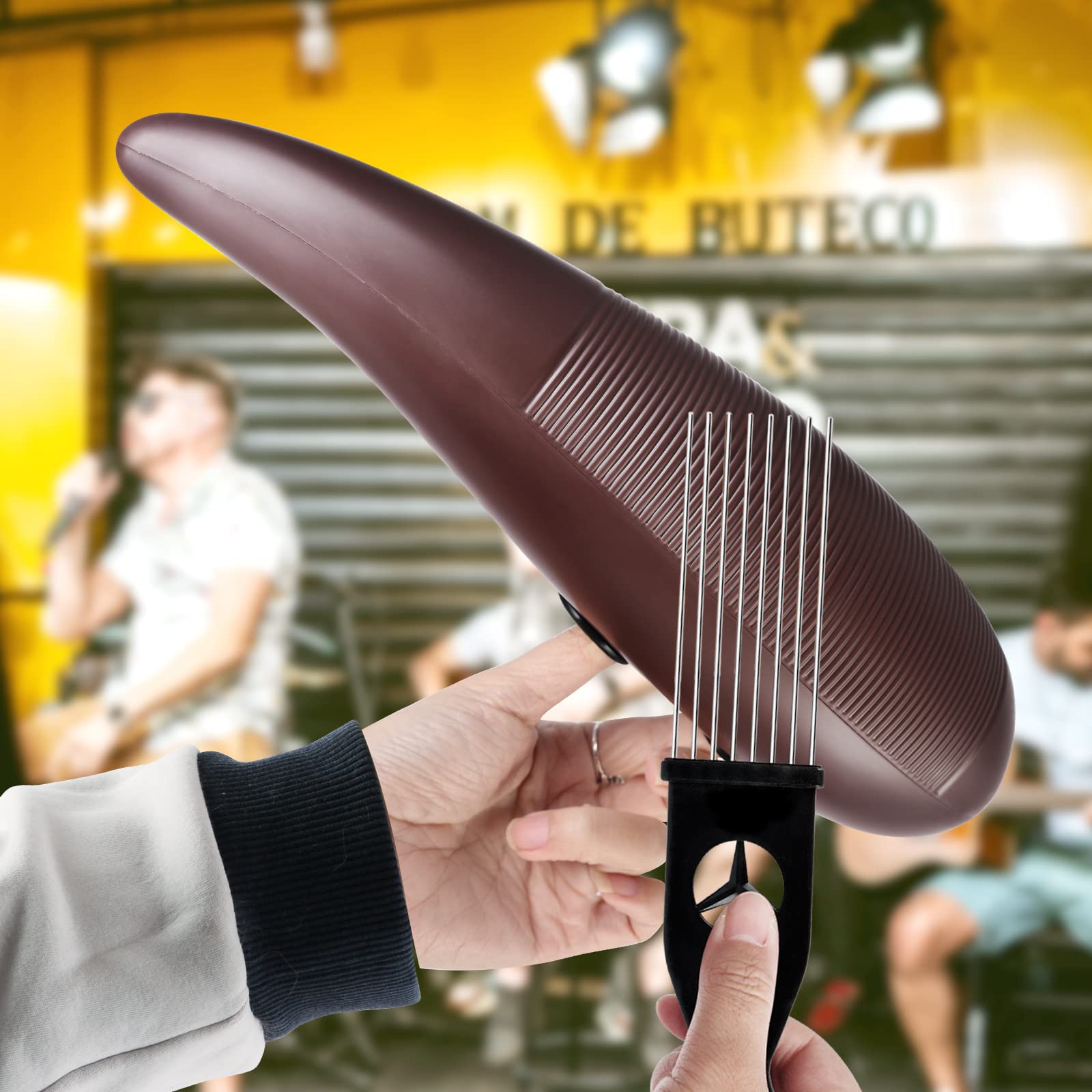 Eastrock Guiro Instrument 3.3''X12'' Fish Shaped Latin Percussion Instrument With 1 Scraper Musical Training Tool For Beginners