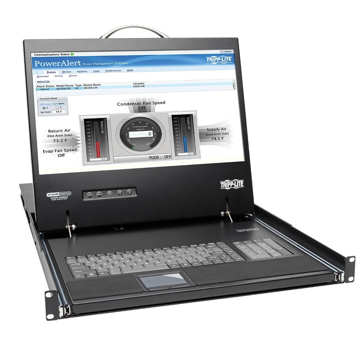 Tripp Lite 16-Port 1U Rack Console IP KVM Switch 2+1 Users w/ 19in. LCD Screen Rack-Mount (B070-016-19-IP2)