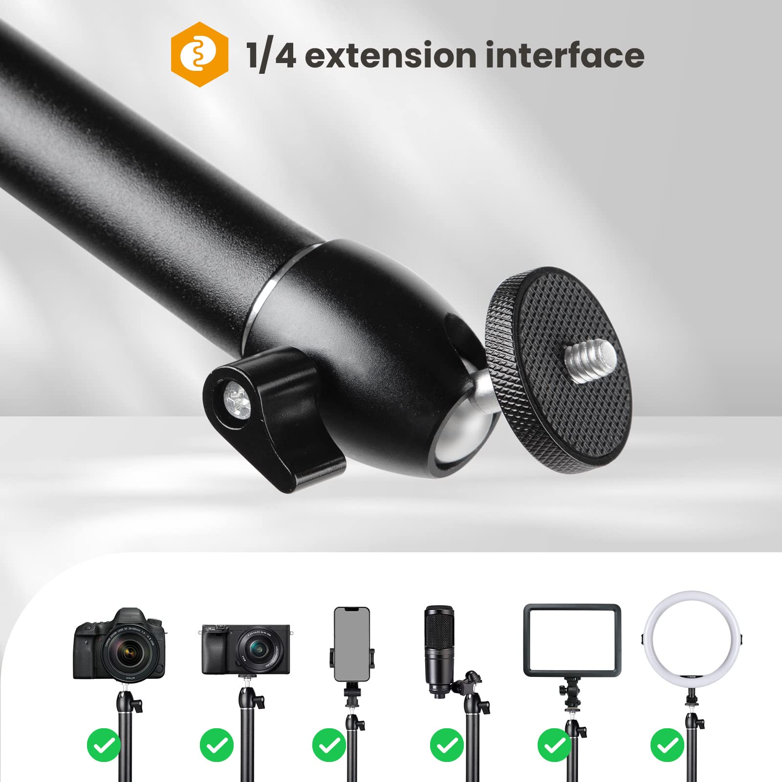 Tarion Camera Desk Mount Stand Articulating Camera Arm Flexible Overhead Camera Mount Adjustable Heavy Duty Tabletop Dslr Mount