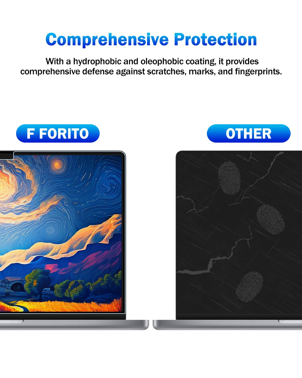 F Forito 2 Pack Anti Blue Light Laptop Matte Screen Protector Compatible With Macbook Pro 14 Inch M3 /M3 Pro /M3 Max /M2 Pro /M2