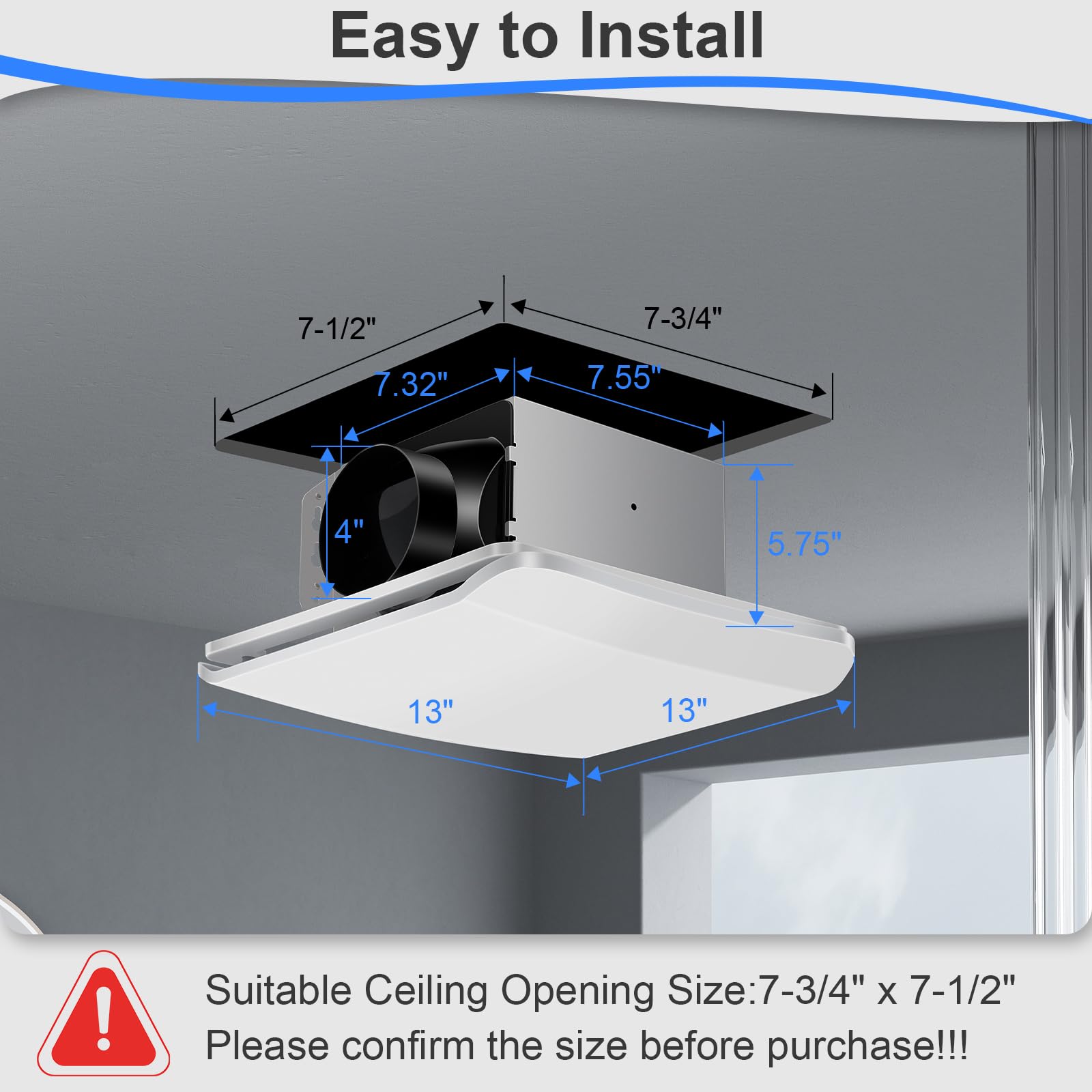 Zomagas Bathroom Exhaust Fan, 110 Cfm 1.0 Sone Quiet Bathroom Fan, Ceiling Mount Ventilation Fan For Home/Office/Hotel, 26W Ener