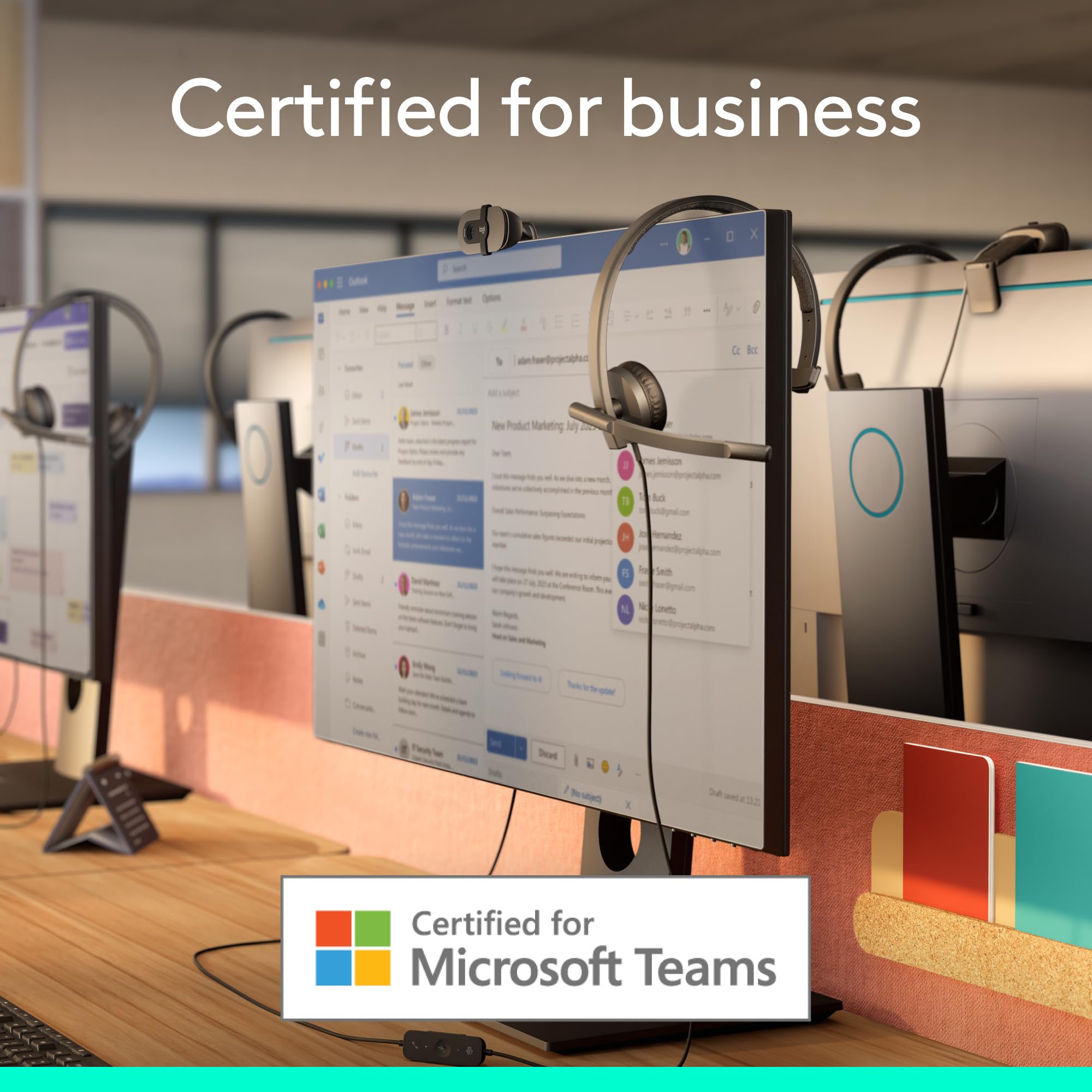 Logitech H570E Usb Headset With Microphone For Pc And Mac, Usb-A Wired Headset With Mono Sound, Noise-Canceling Mics And Inline