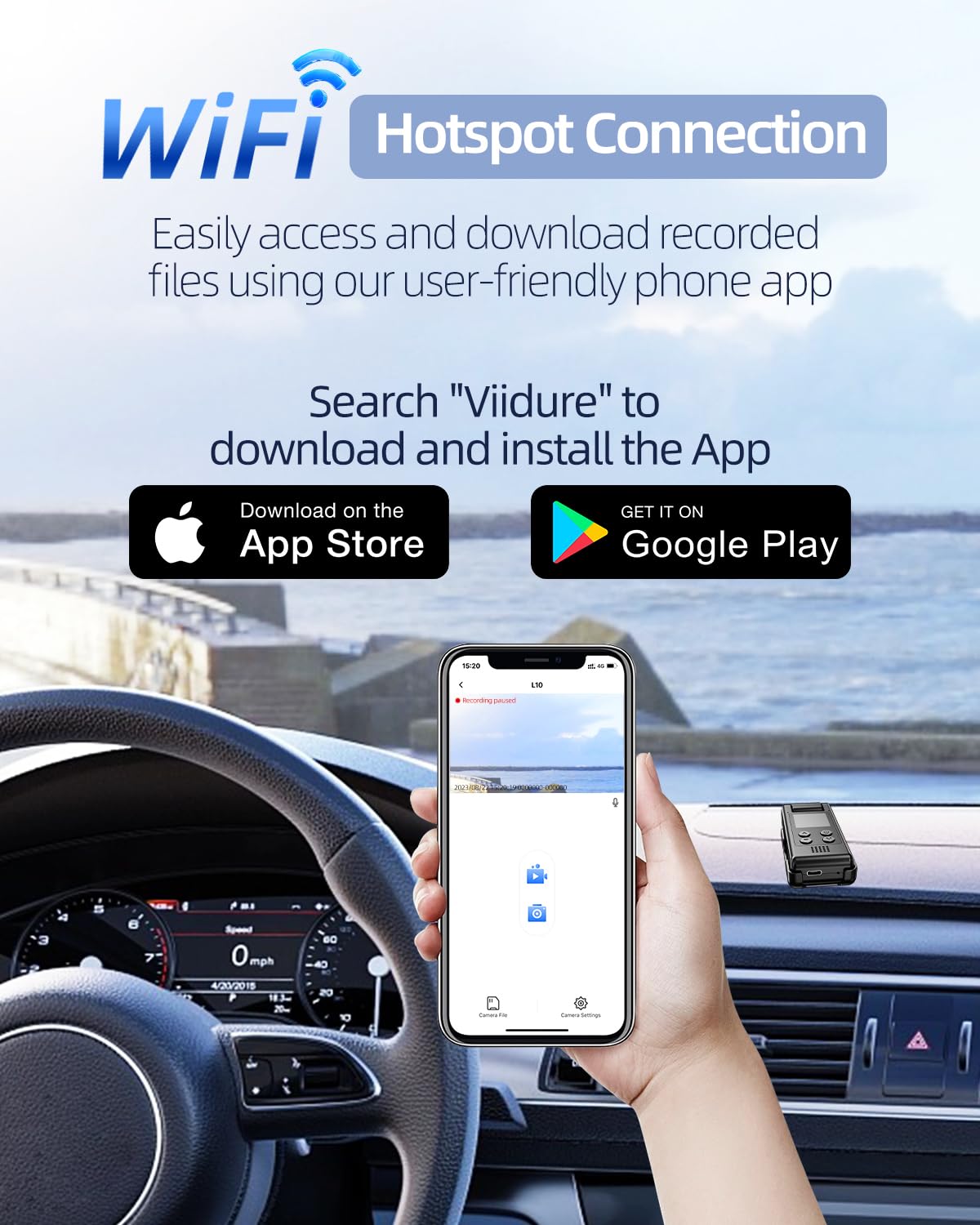 Vidcastive 4K Wifi Body Camera With 64G Memory Card, Portable Body Worn Cam With 180 Rotatable Lens, Night Vision, 2000Mah Batte