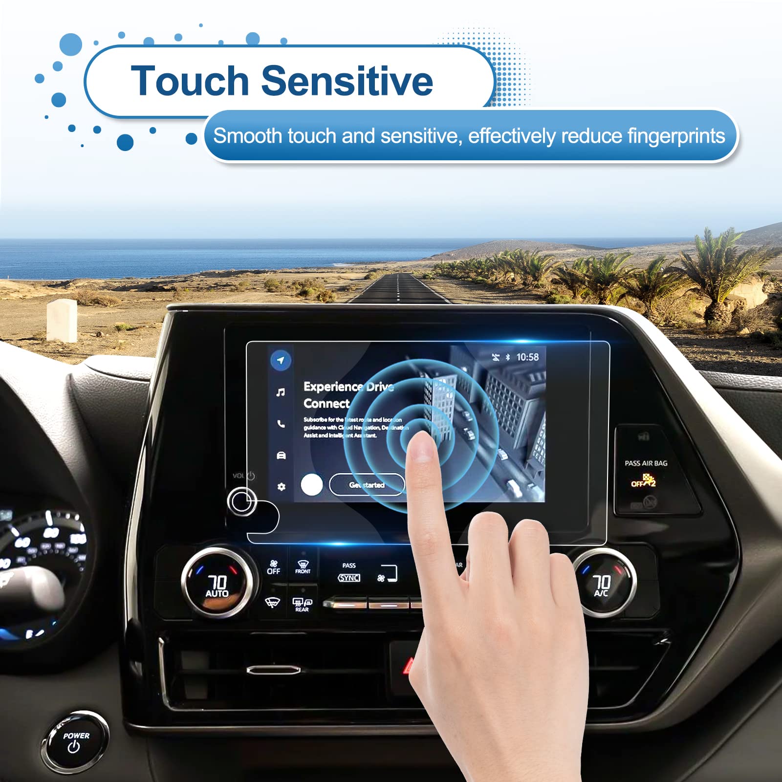 Coleya 2023 2024 Highlander/Highlander Hybrid Screen Protector For Toyota Highlander (L/Le/Xle/Xse) 8 Inch Touch Screen, Hd Tran