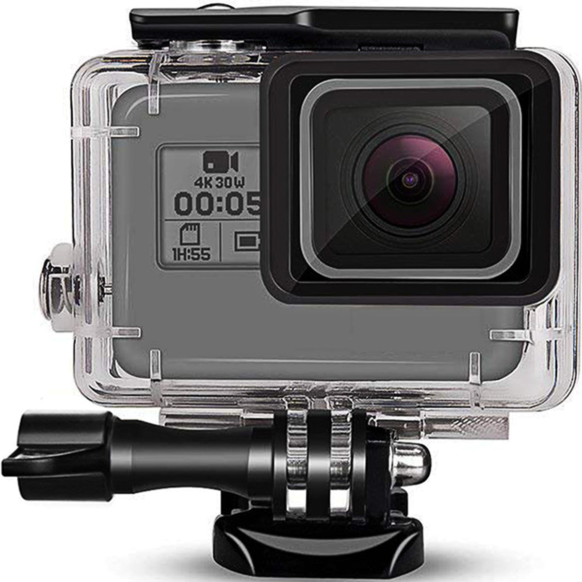 Fitstill Double Lock Waterproof Housing For Go Pro Hero 2018/7/6/5 Black, Protective 45M Underwater Dive Case Shell With Bracket